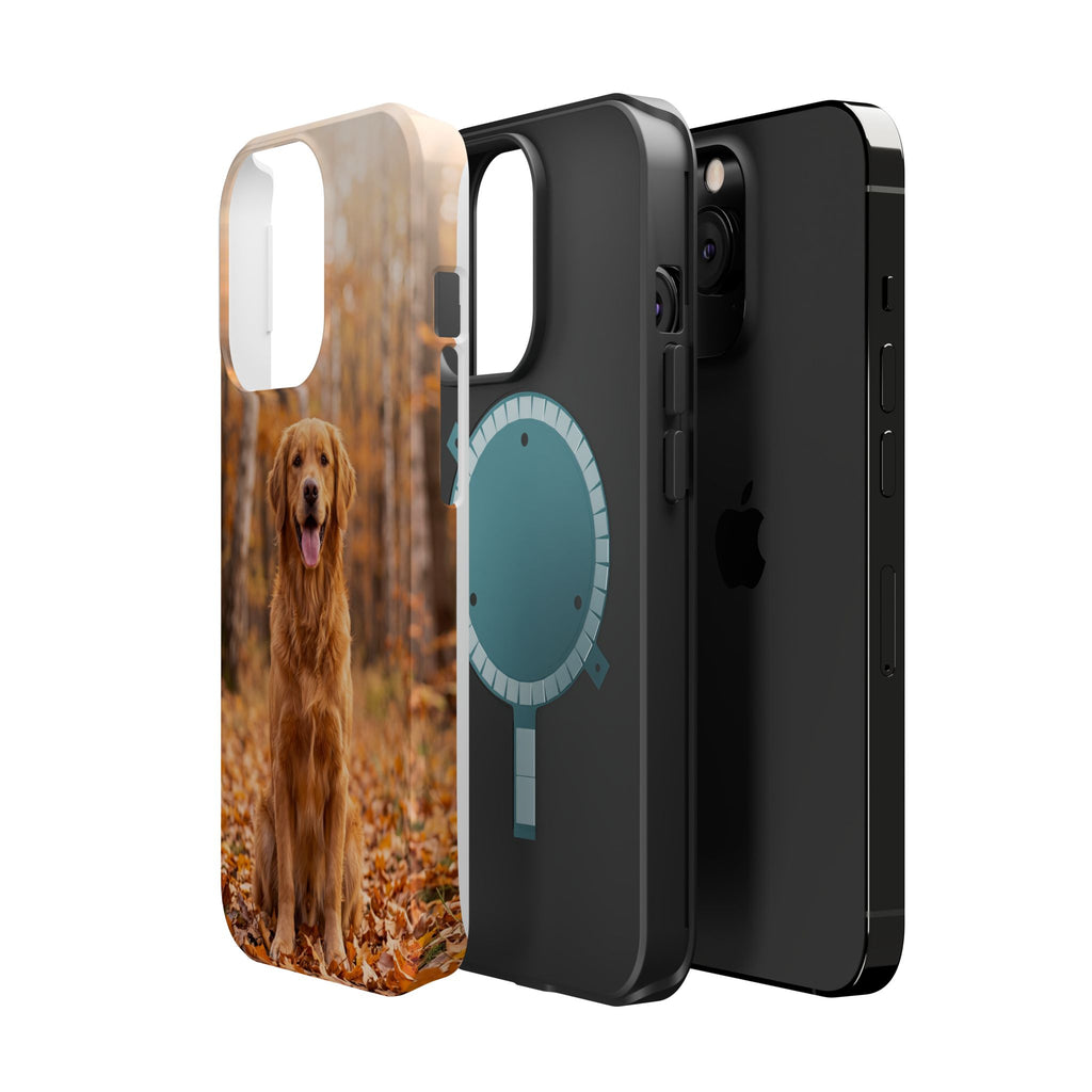 Autumn Golden Retriever Phone Case — Impact-Resistant Wireless Charging Cover