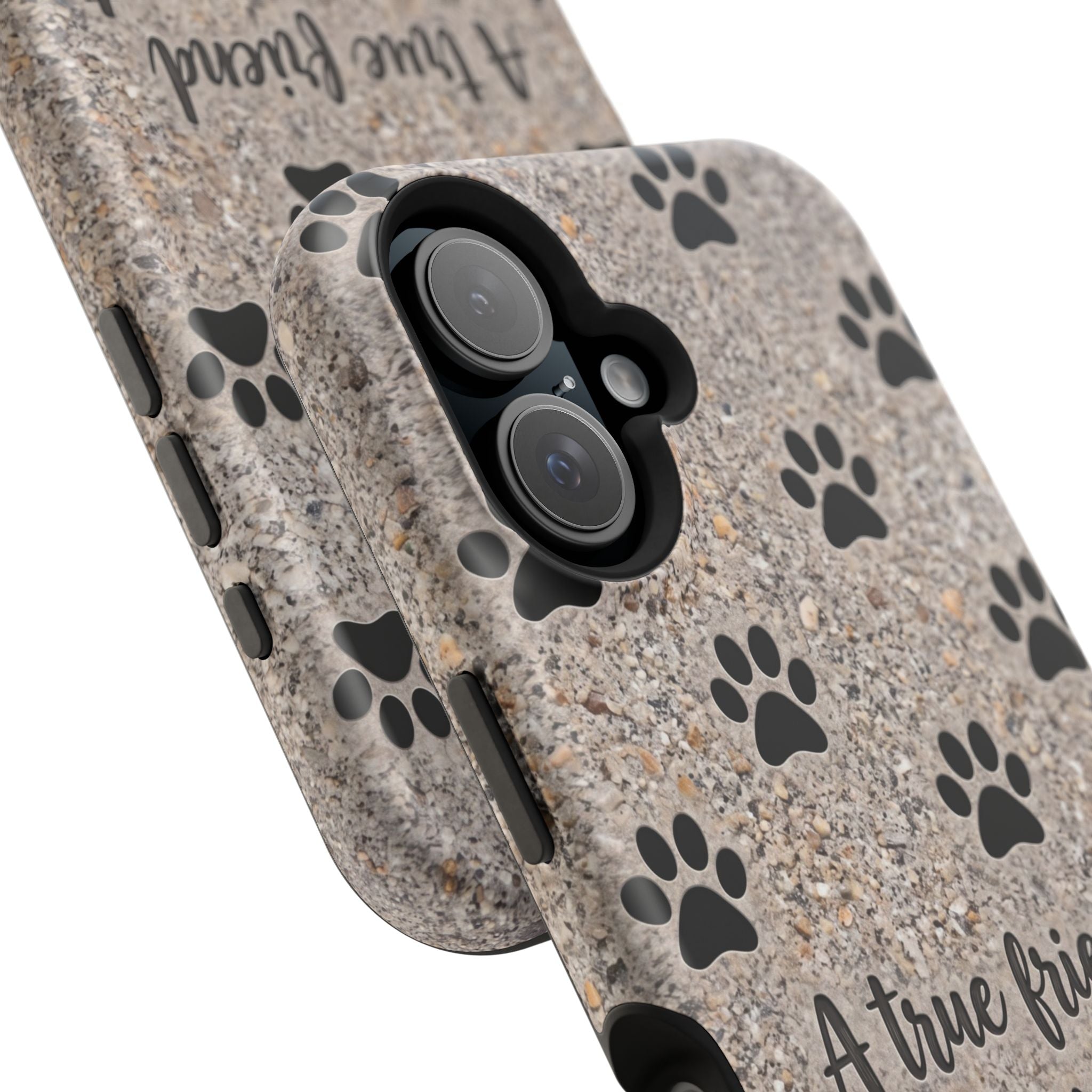 A True Friend Leaves Paw Prints Phone Case — Impact-Resistant Wireless Charging Cover