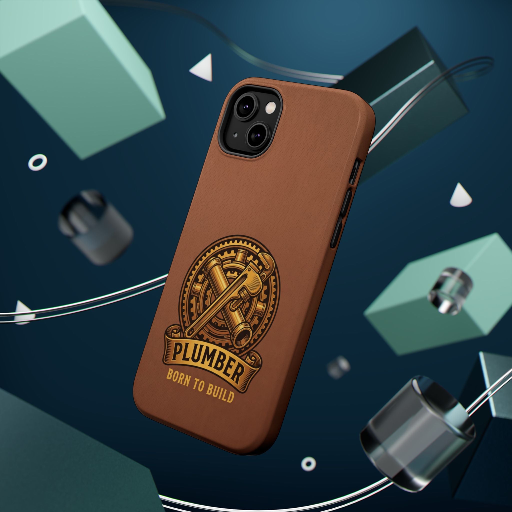 Plumber Born to Build Phone Case — Badge Wireless Charging Cover