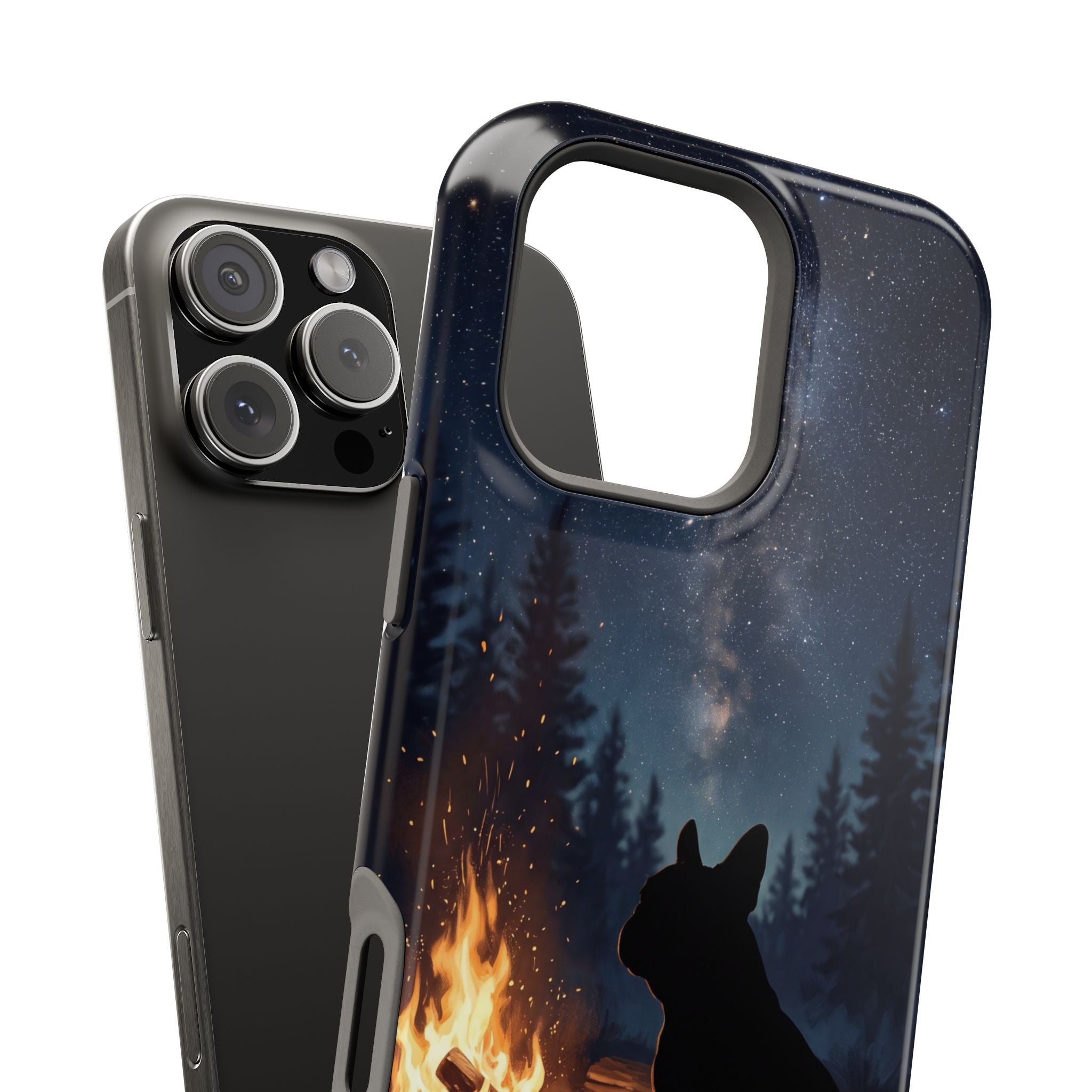Personalized French Bulldog Campfire Phone Case — Wireless Charging Cover