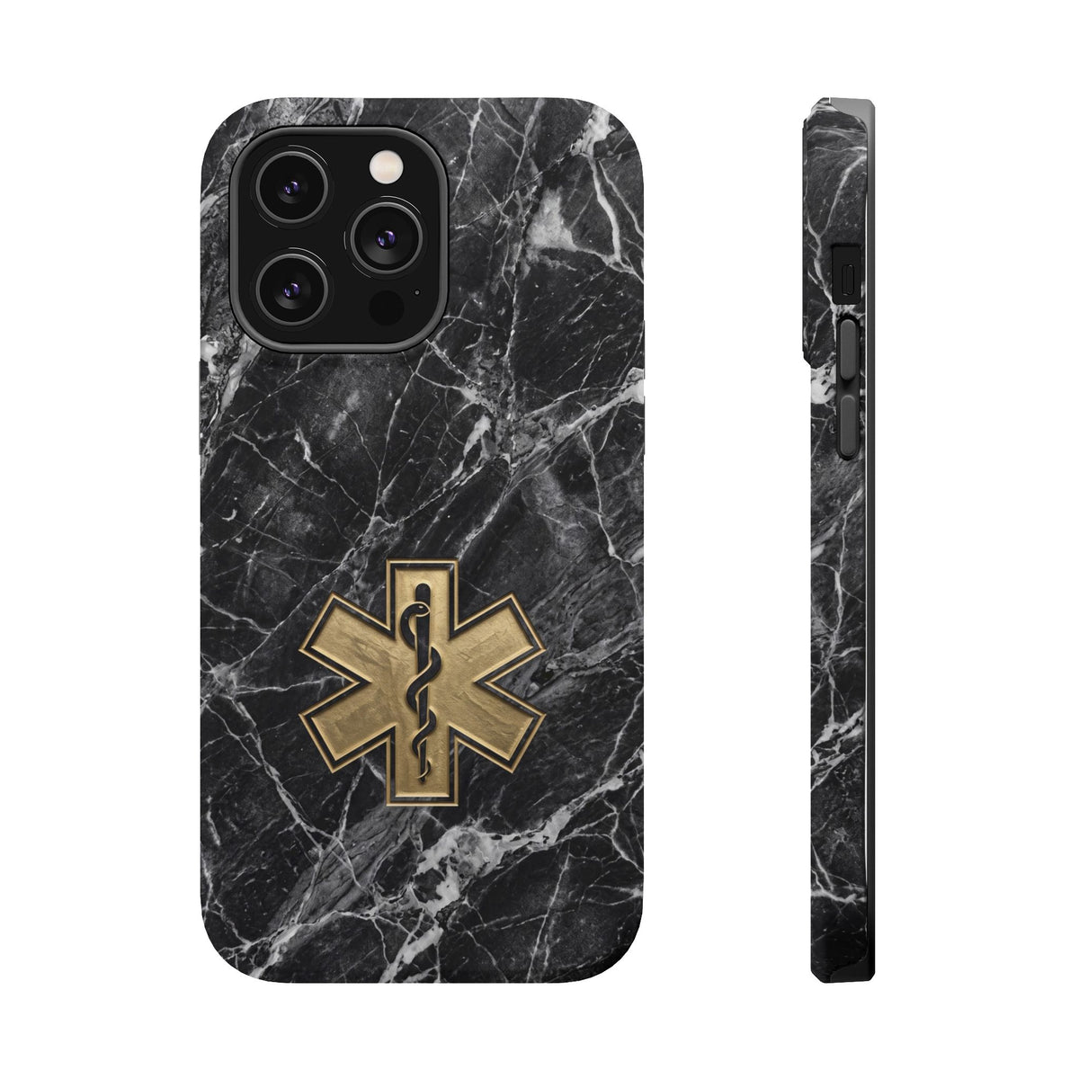 Paramedic/EMT Marble Phone Case — Magnetic Wireless Charging Cover