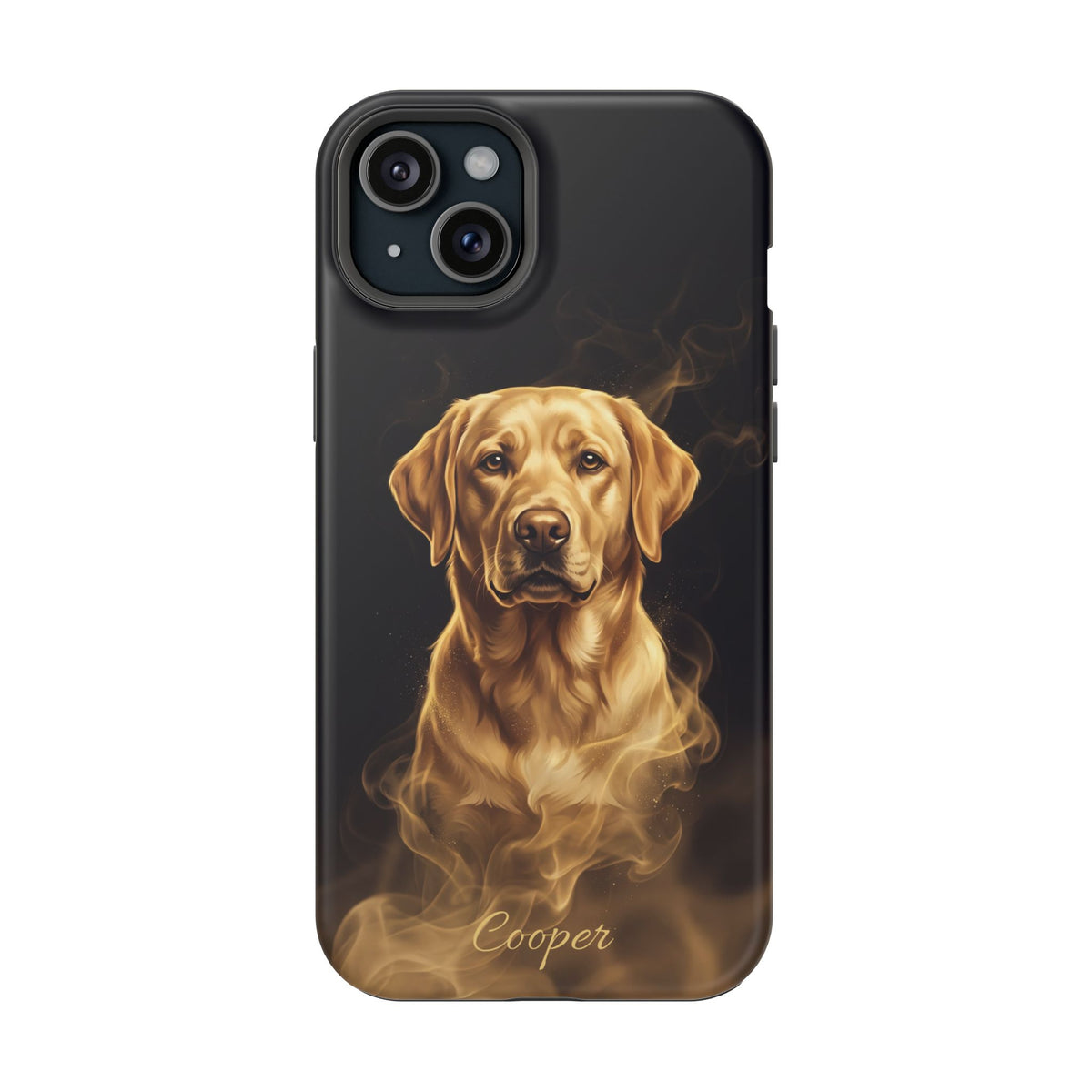 Personalized Gold Smoke Labrador Phone Case — Tough Magnetic Case with Wireless Charging