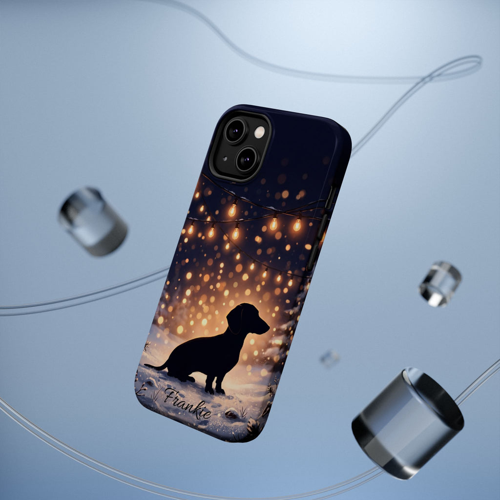 Personalized Dachshund Golden Sparks Phone Case — Wireless Charging Cover