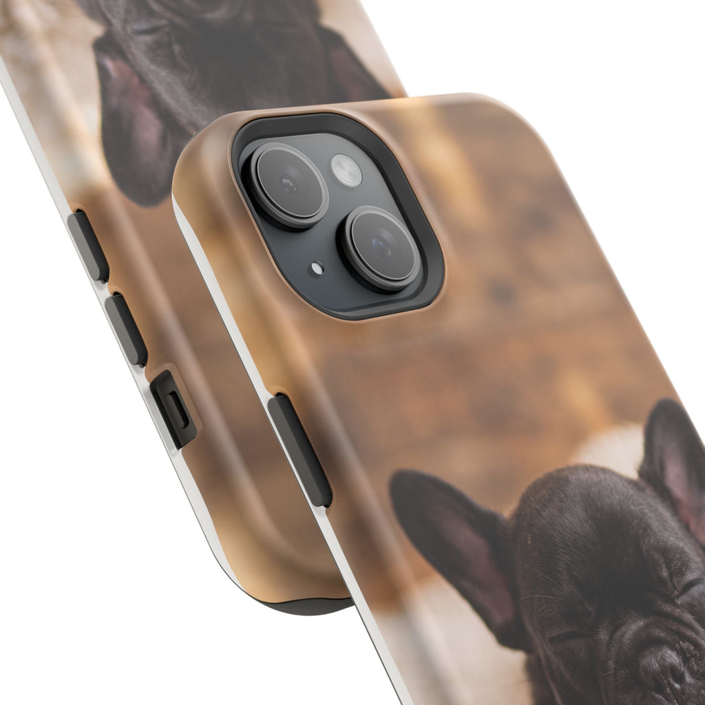 Sleepy French Bulldog Phone Case — Impact-Resistant Wireless Charging Cover