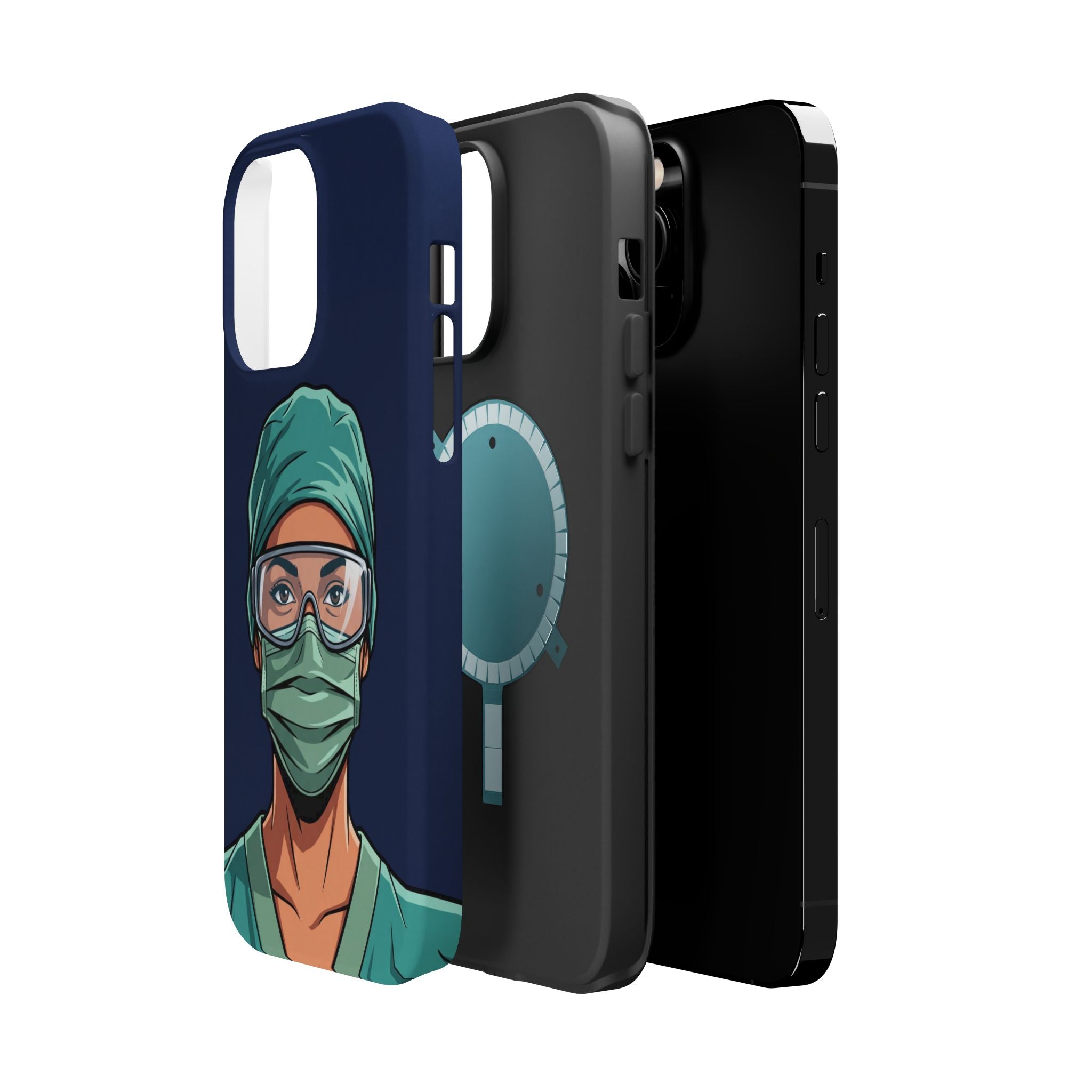 Bold Nurse Portrait Phone Case — Magnetic Wireless Charging Cover