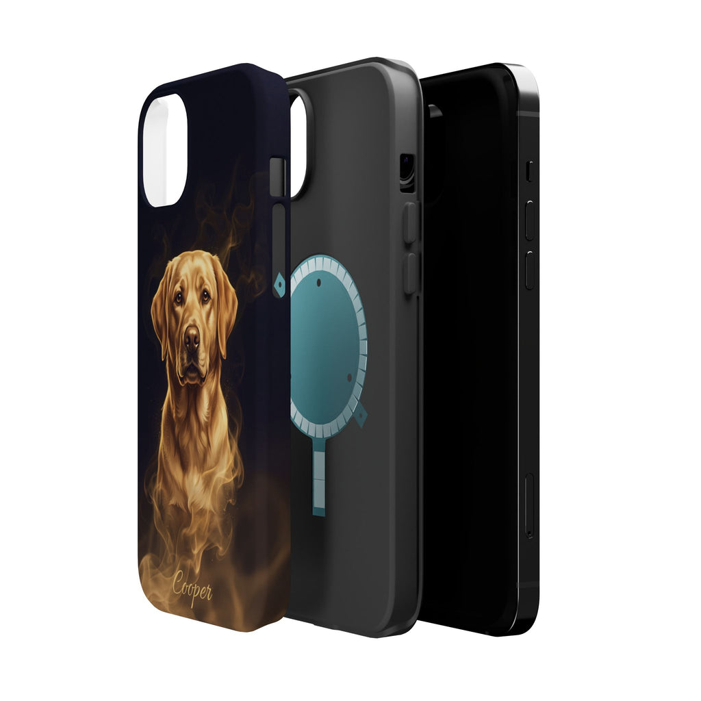 Personalized Gold Smoke Labrador Phone Case — Tough Magnetic Case with Wireless Charging