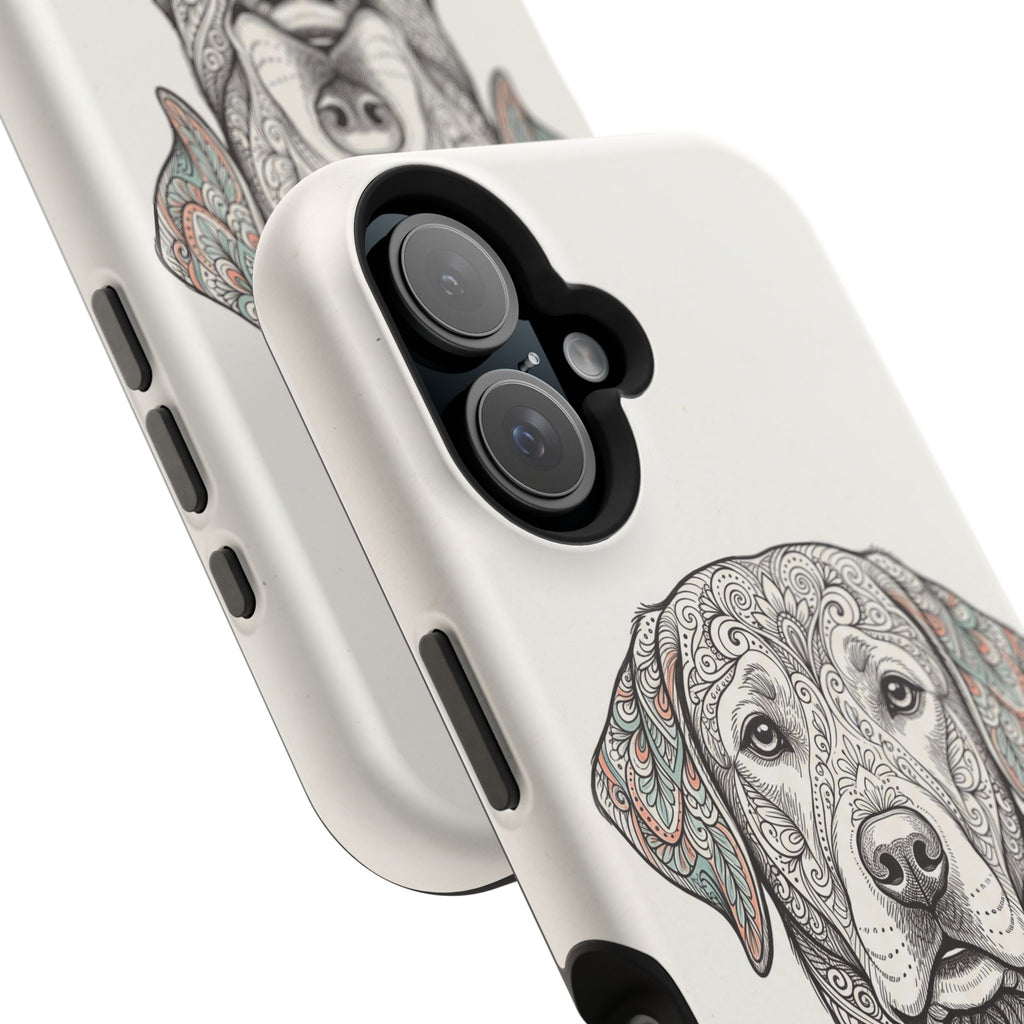 Mandala Labrador Phone Case — Tough Magnetic Case with Wireless Charging