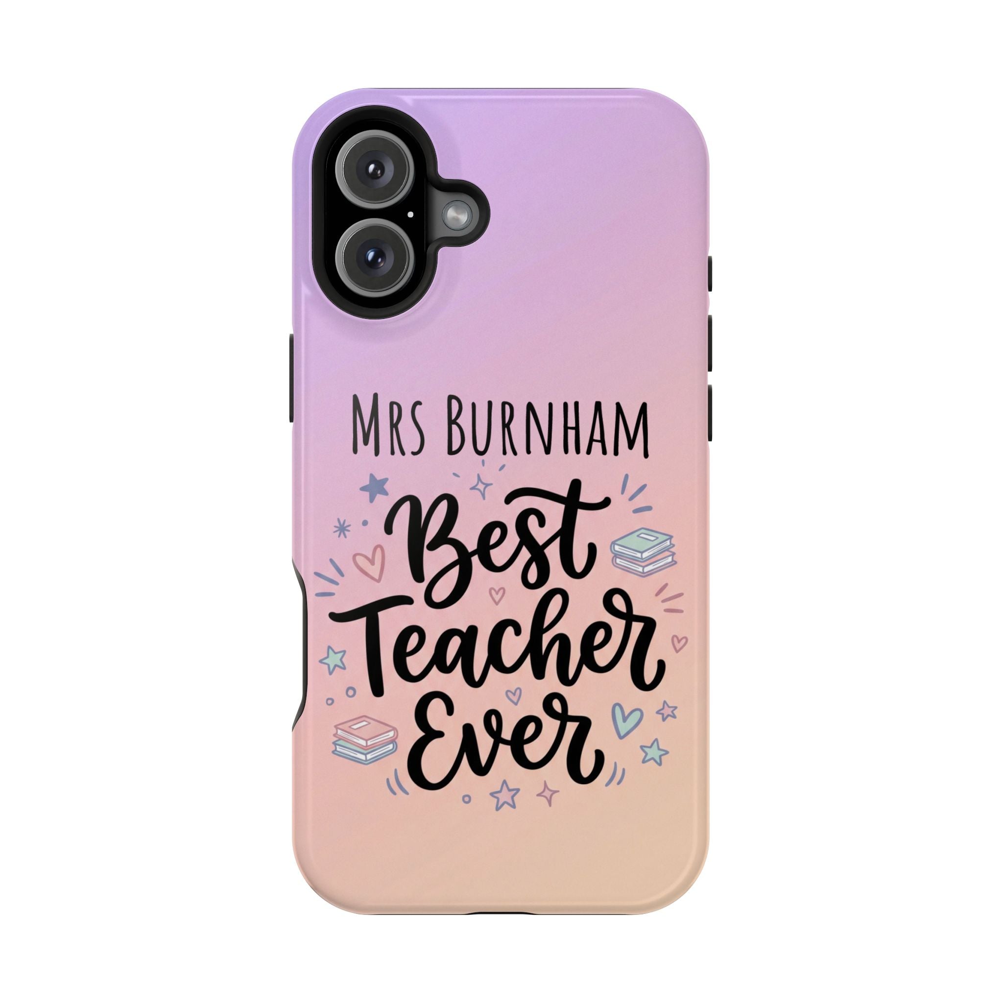 Best Teacher Ever Personalized Phone Case — Wireless Charging Cover