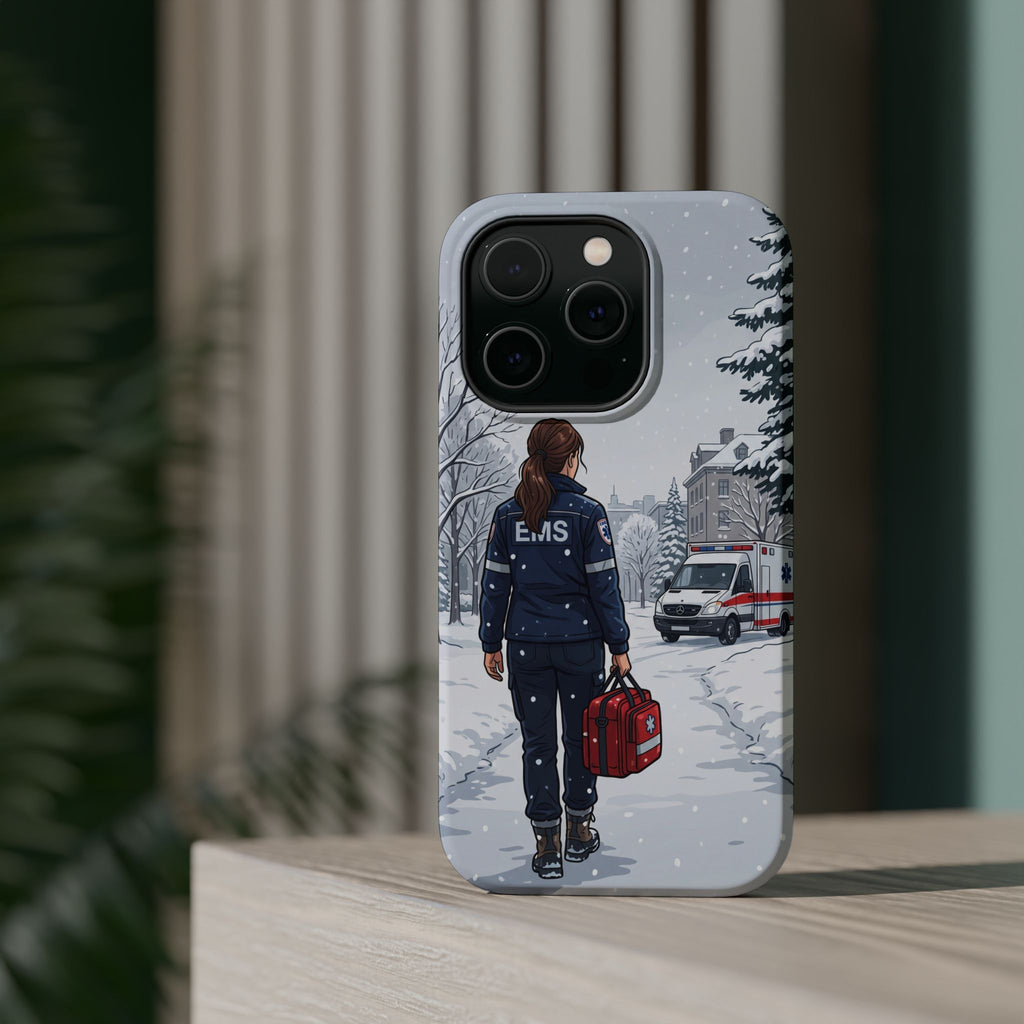 Paramedic/EMT Winter Phone Case — Magnetic Wireless Charging Cover