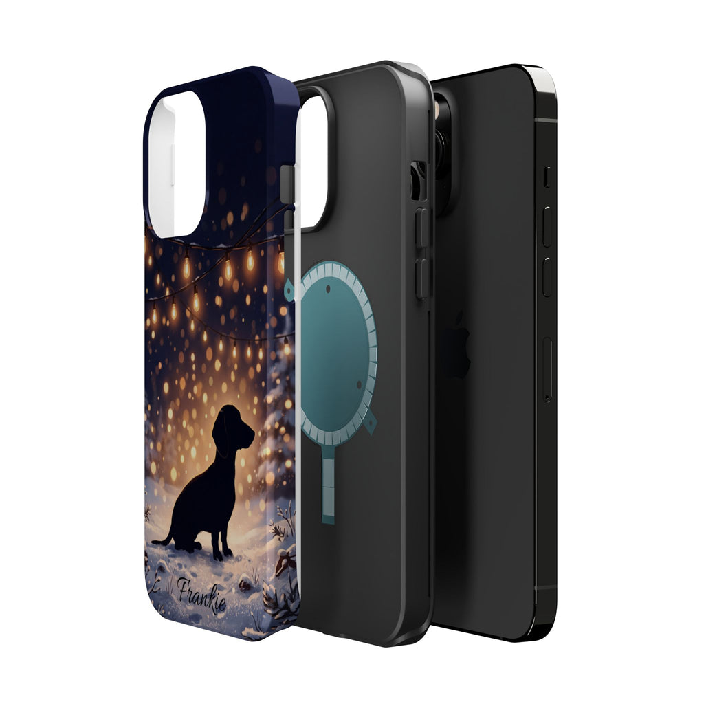 Personalized Dachshund Golden Sparks Phone Case — Wireless Charging Cover