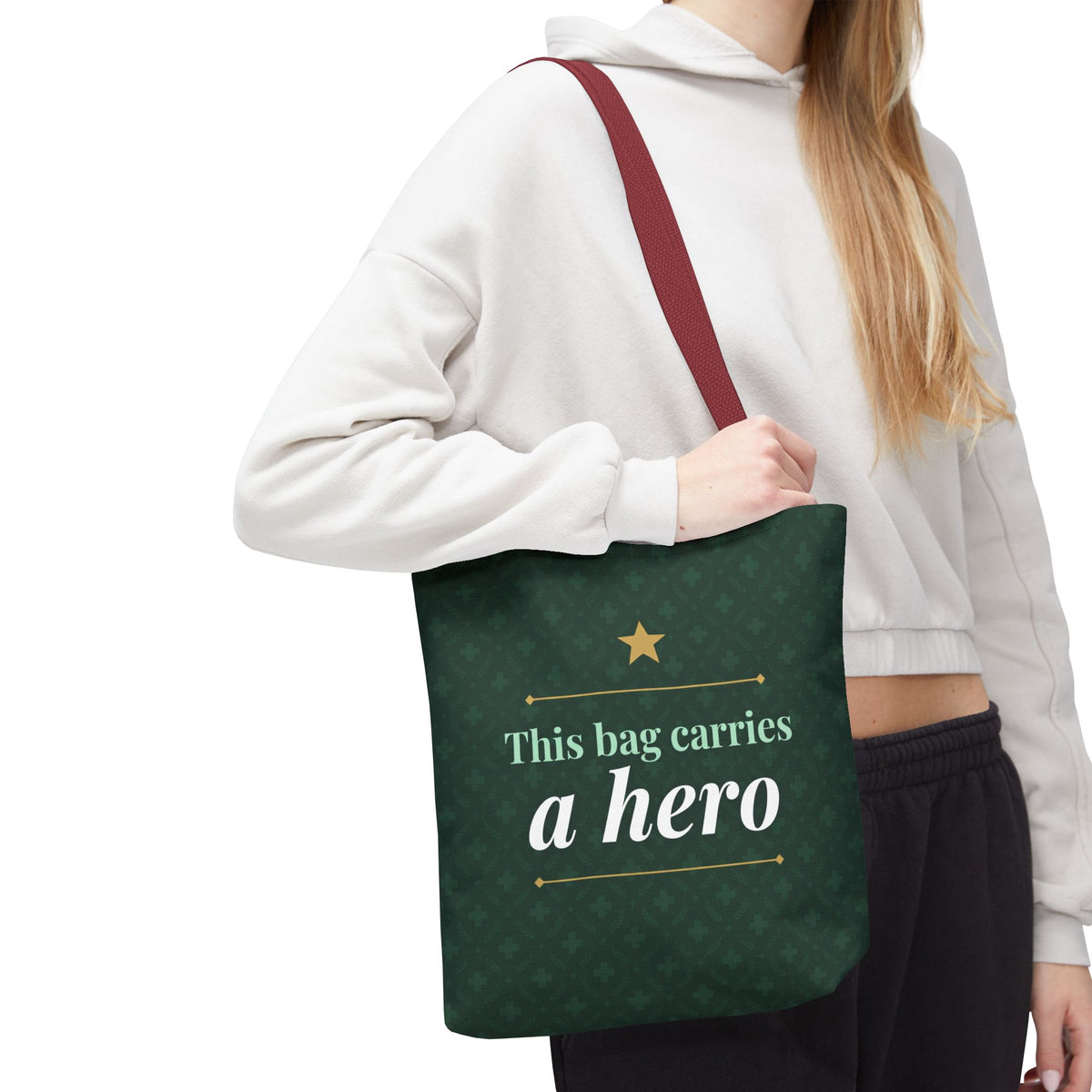 This Bag Carries a Hero Tote | Nurse Gift Tote Bag | Essential Worker Appreciation Gift | Premium Polyester Carry-All