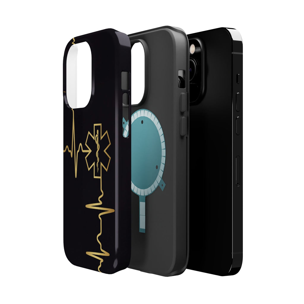 Paramedic/EMT Heartbeat Line Phone Case — Magnetic Wireless Charging Cover