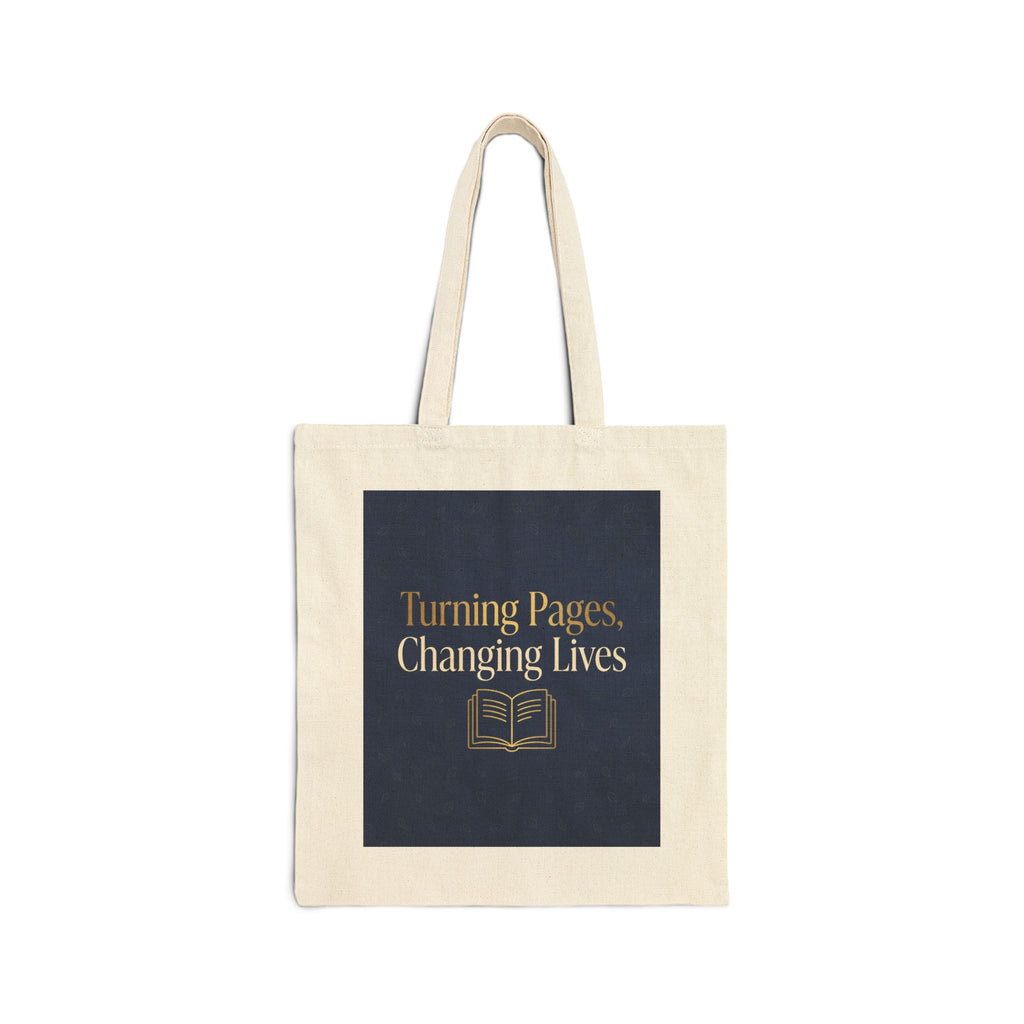 Turning Pages Changing Lives Tote Bag - Teacher Gift, Literacy Teacher, Educator Appreciation