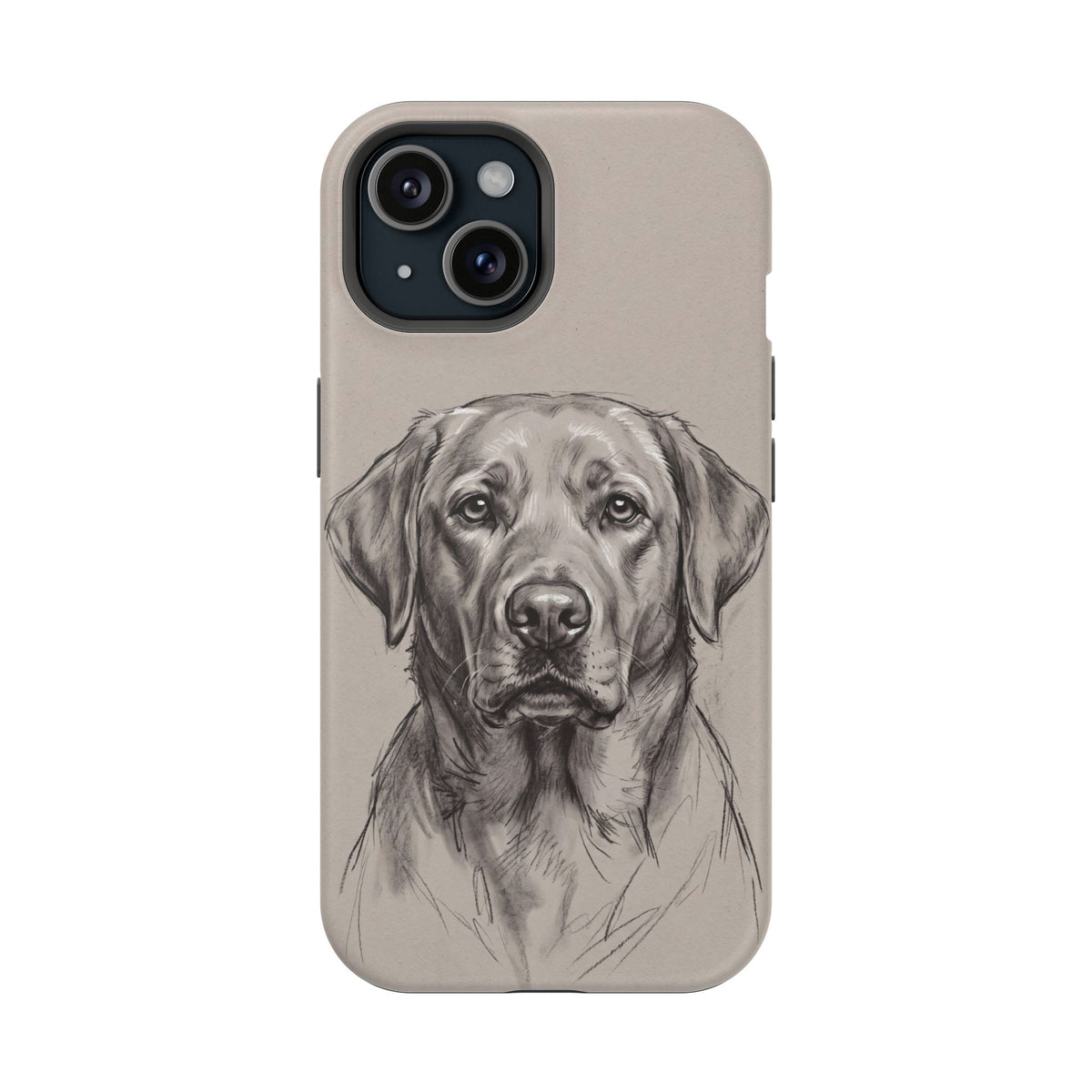 Charcoal Sketch Labrador Phone Case — Tough Magnetic Case with Wireless Charging