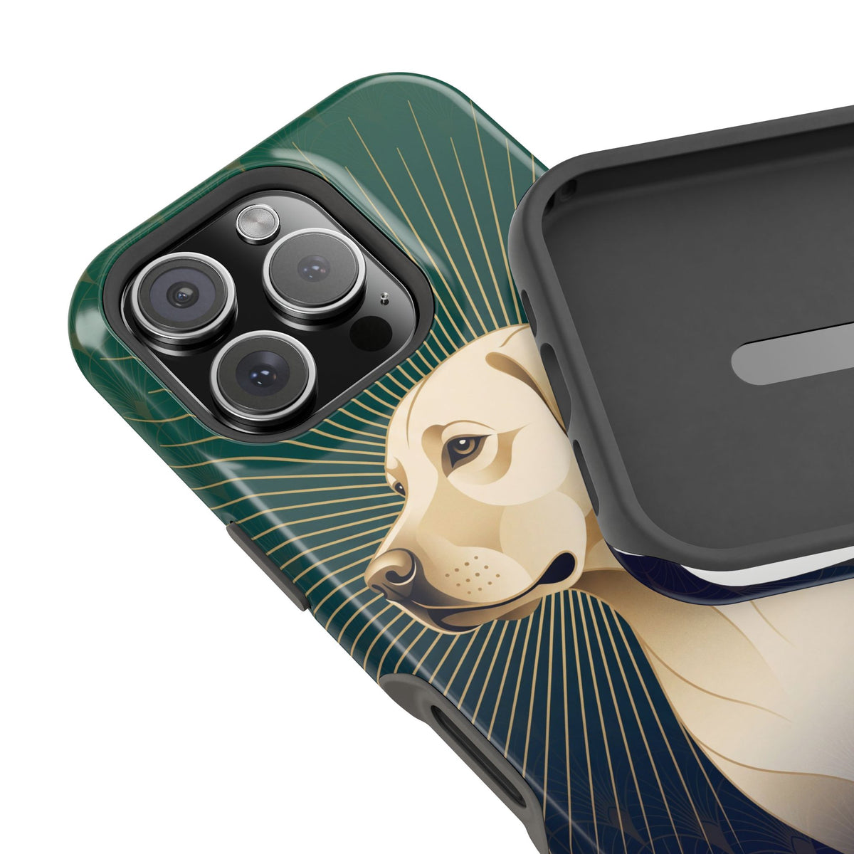 Art Deco Labrador Phone Case — Tough Magnetic Case with Wireless Charging