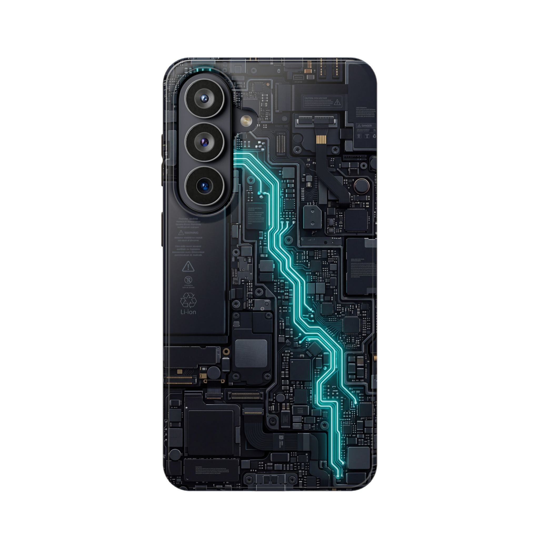 Cyan Bolt Electrician Phone Case — Electric Circuit Wireless Charging Cover