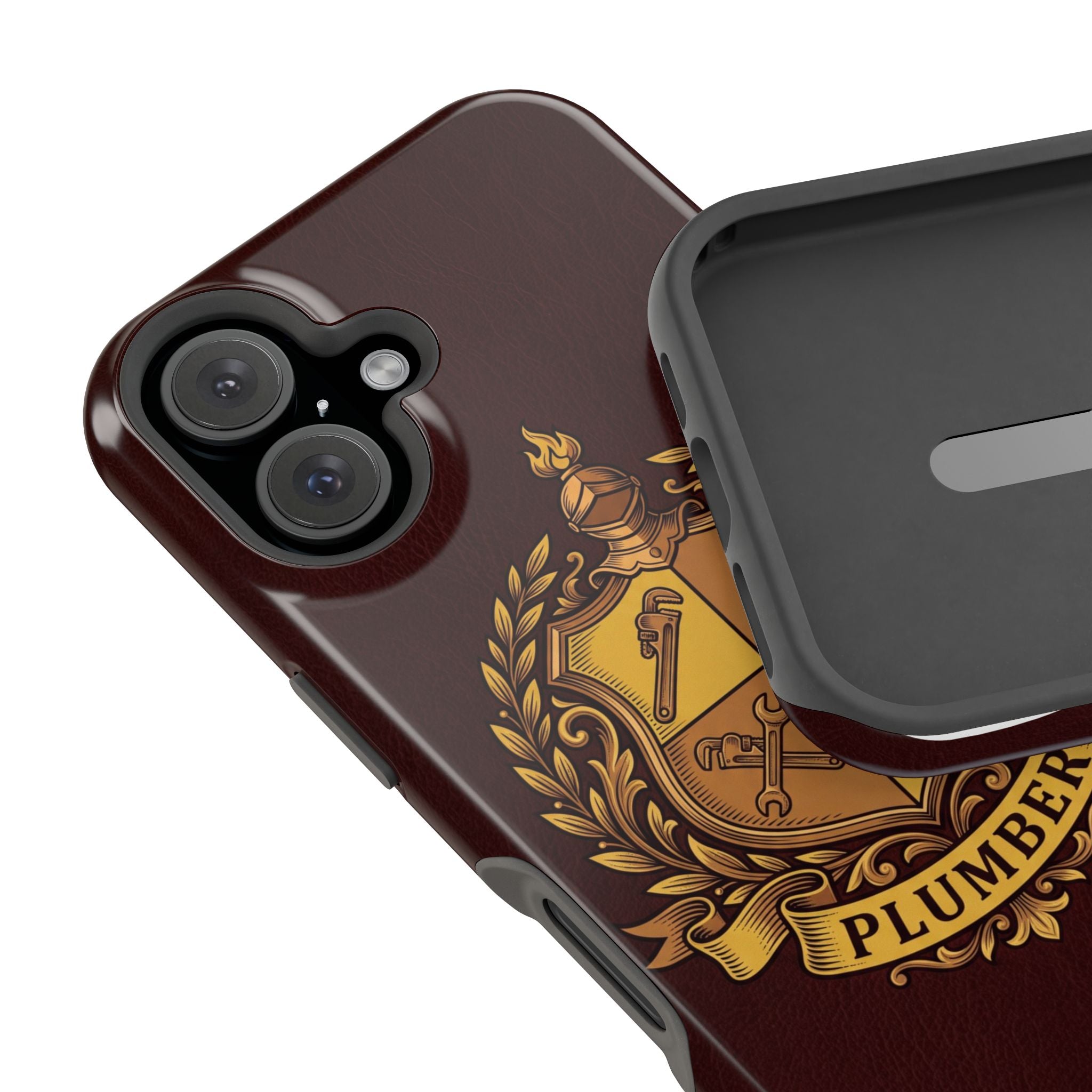 Plumber Crest Phone Case — Heraldic Shield Wireless Charging Cover
