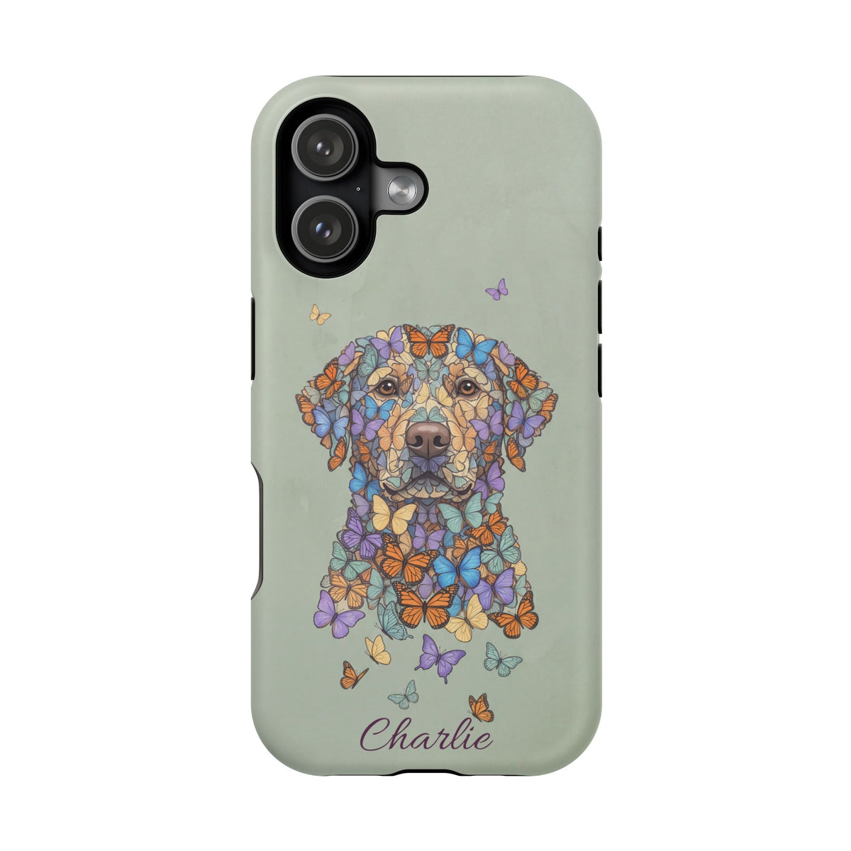 Personalized Butterfly Labrador Phone Case — Tough Magnetic Case with Wireless Charging