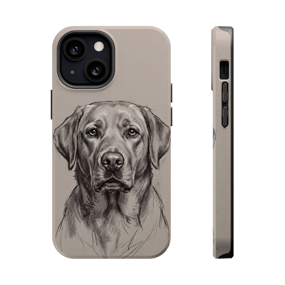 Charcoal Sketch Labrador Phone Case — Tough Magnetic Case with Wireless Charging