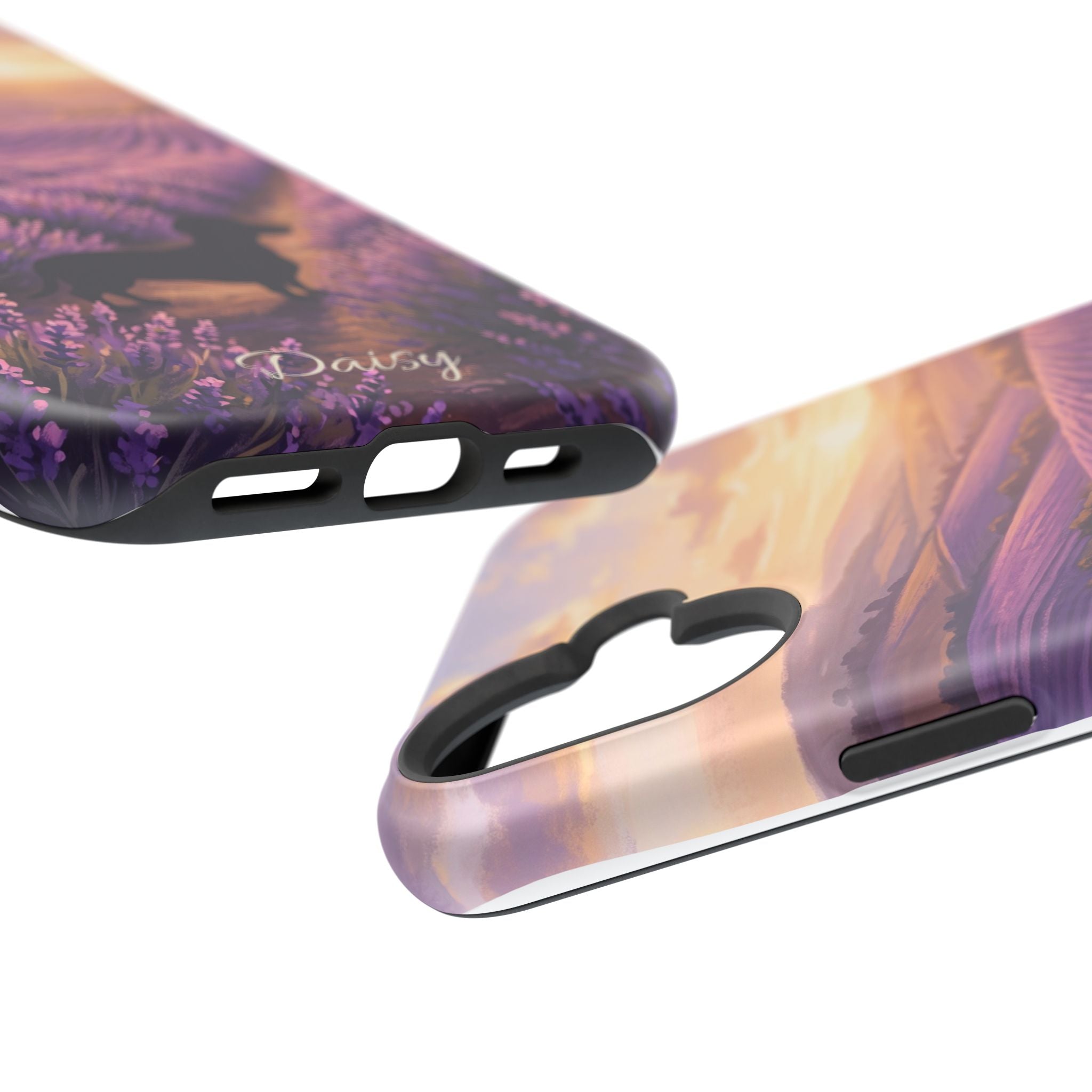 Personalized Dachshund Lavender Field Phone Case — Wireless Charging Cover