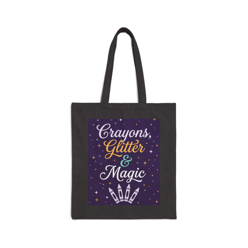 Crayons Glitter & Magic | Teacher Tote Bag | Creative Teacher Tote Bag