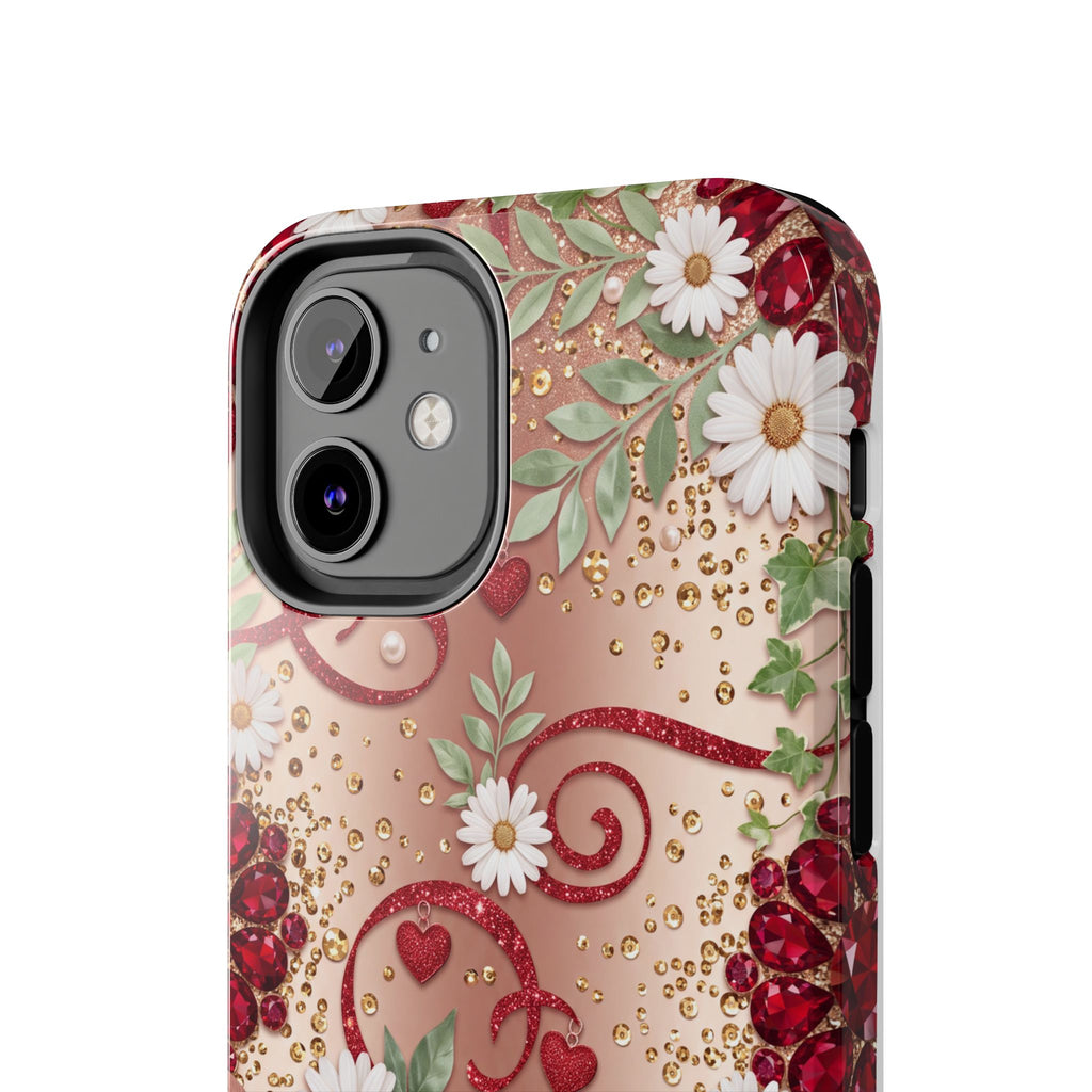 Personalized Teacher Phone Case — Custom Name and Message - Floral Jeweled Design