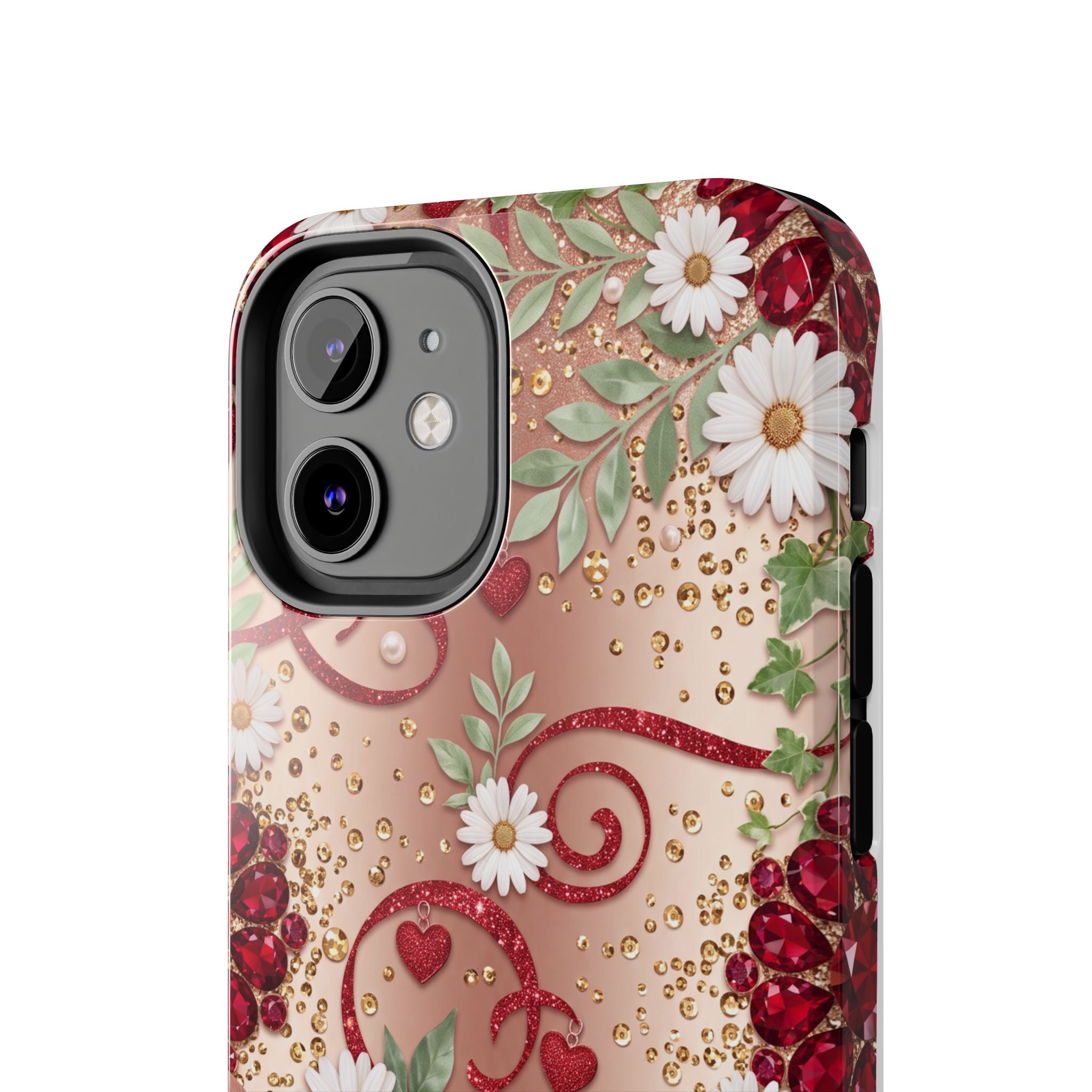 Personalized Teacher Phone Case — Custom Name and Message - Floral Jeweled Design