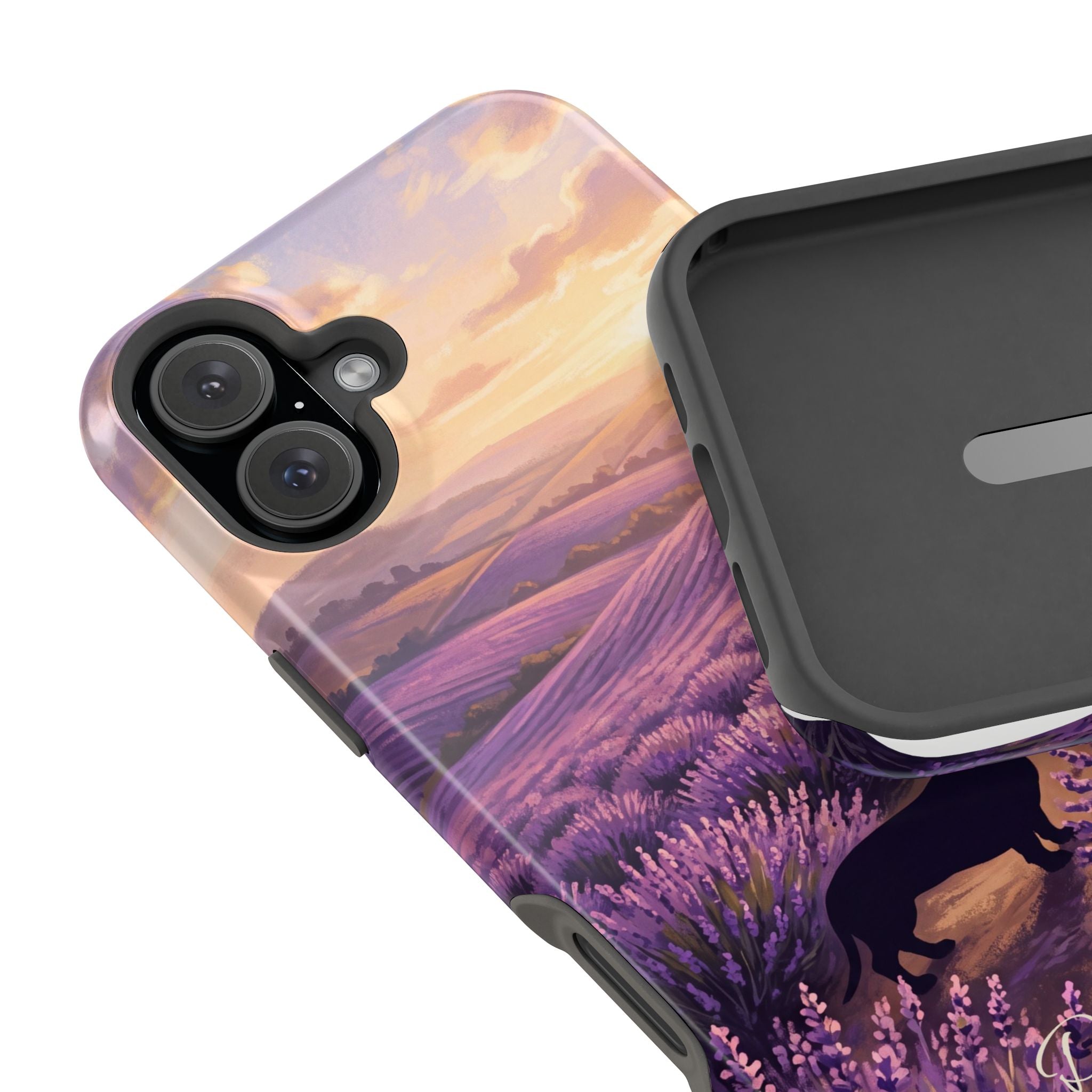 Personalized Dachshund Lavender Field Phone Case — Wireless Charging Cover