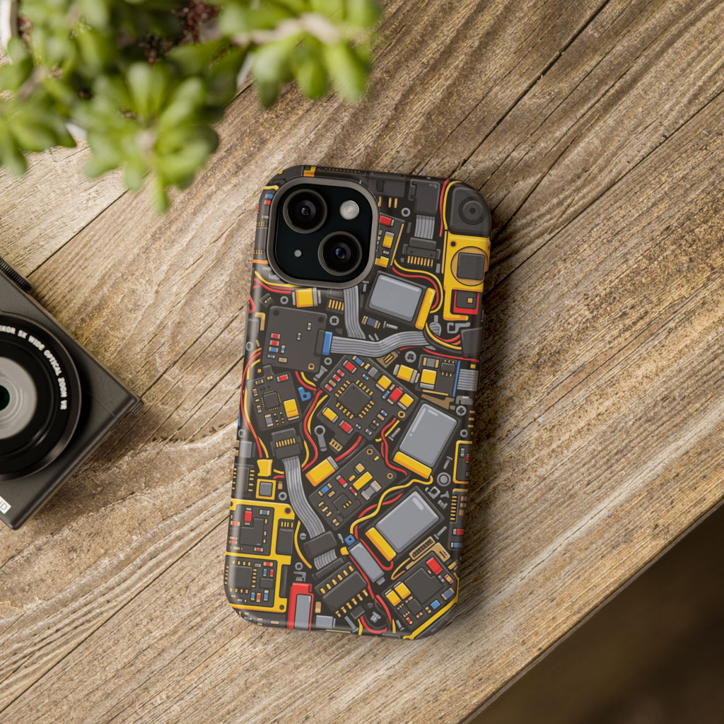Voltage Board Phone Case — Yellow Circuit Wireless Charging Cover