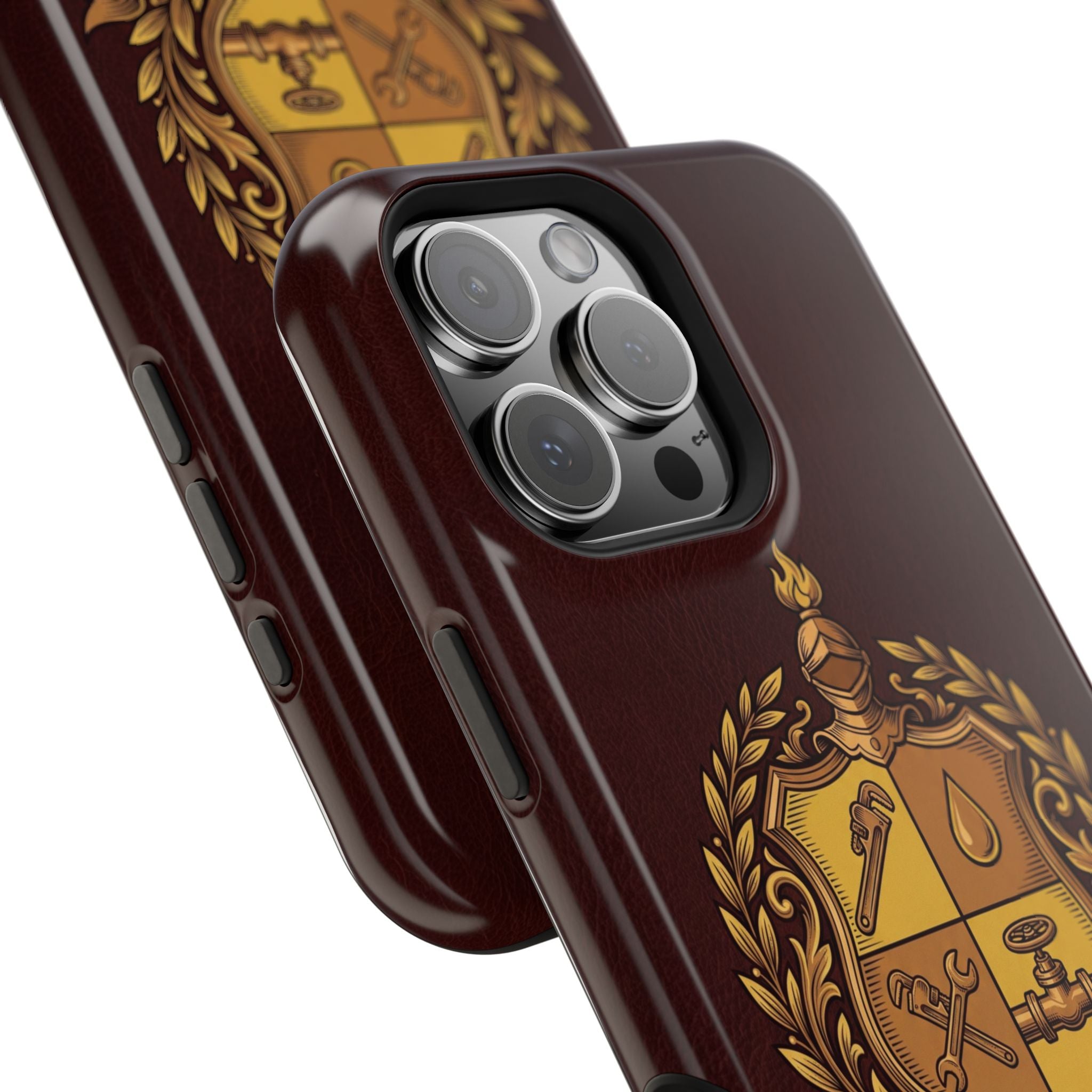 Plumber Crest Phone Case — Heraldic Shield Wireless Charging Cover