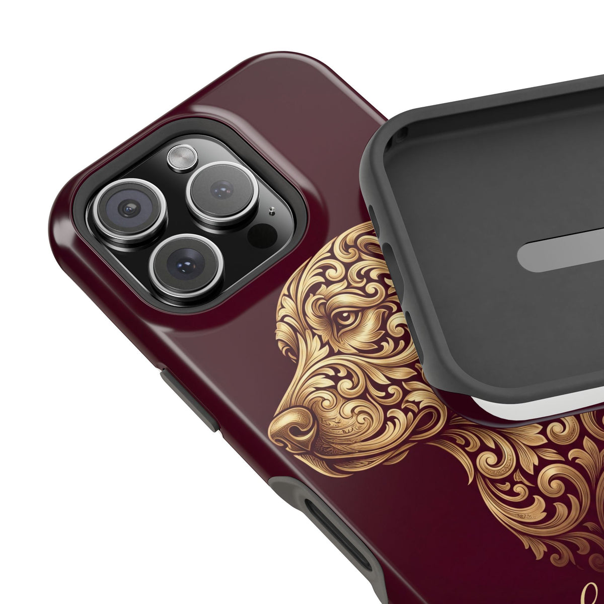 Personalized Gold Filigree Labrador Phone Case — Tough Magnetic Case with Wireless Charging