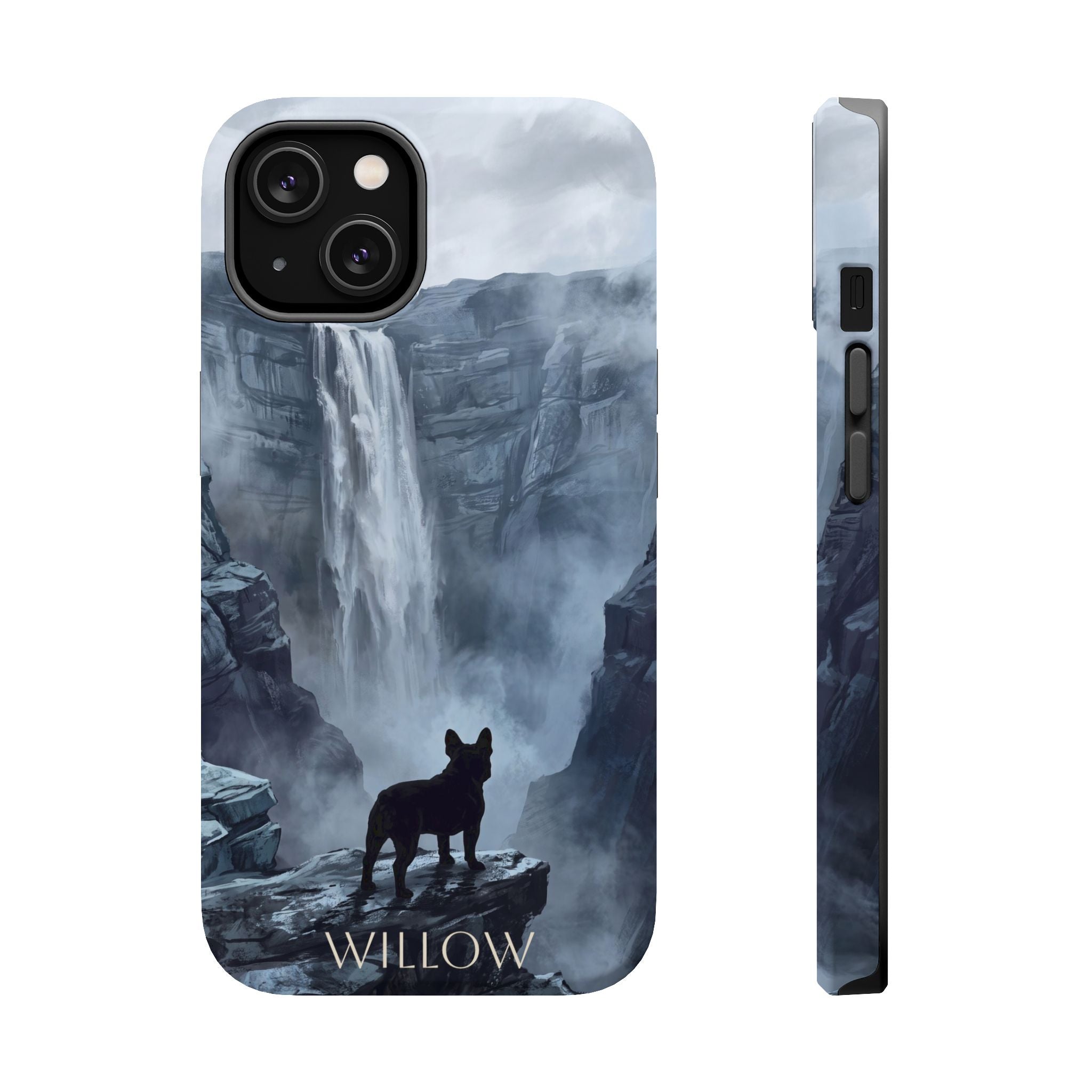 Personalized French Bulldog Misty Waterfall Phone Case — Wireless Charging Cover