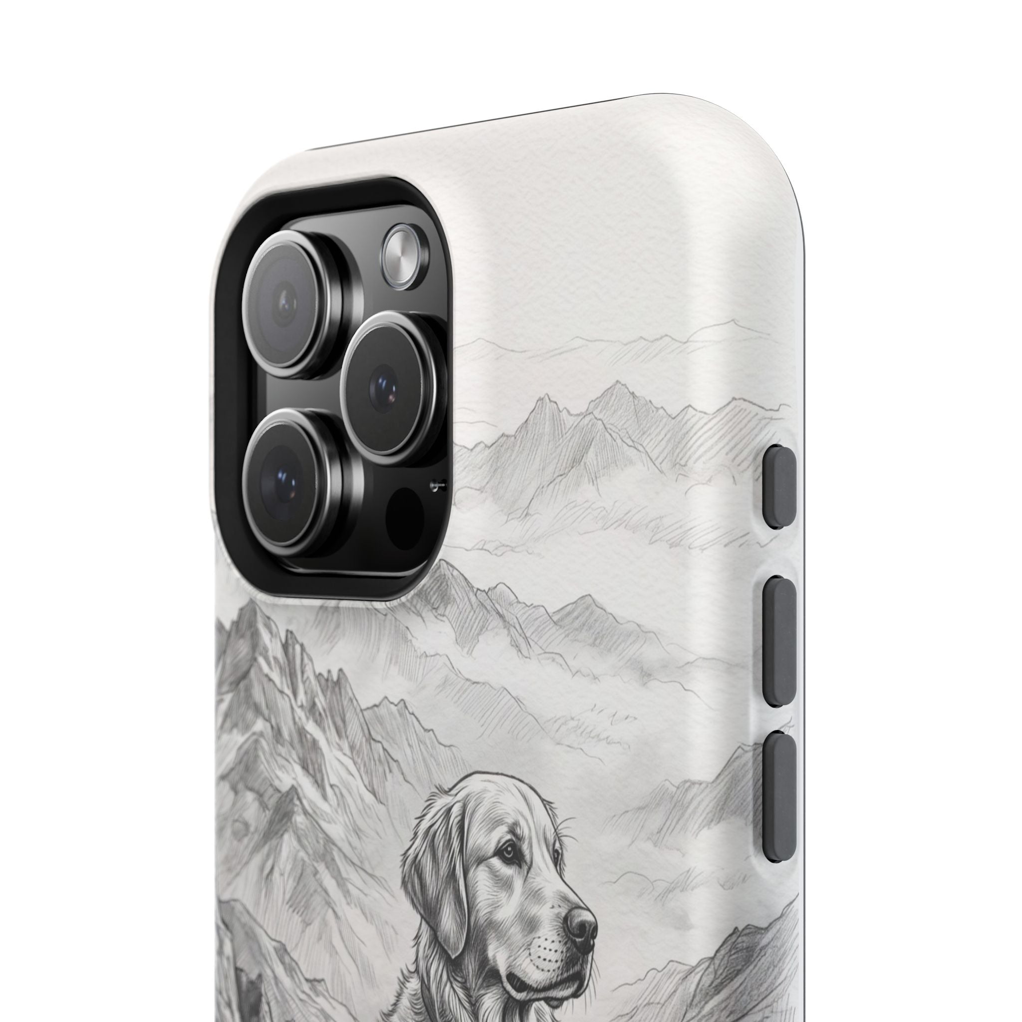 Personalized Golden Retriever Mountain Peak Phone Case — Wireless Charging Cover