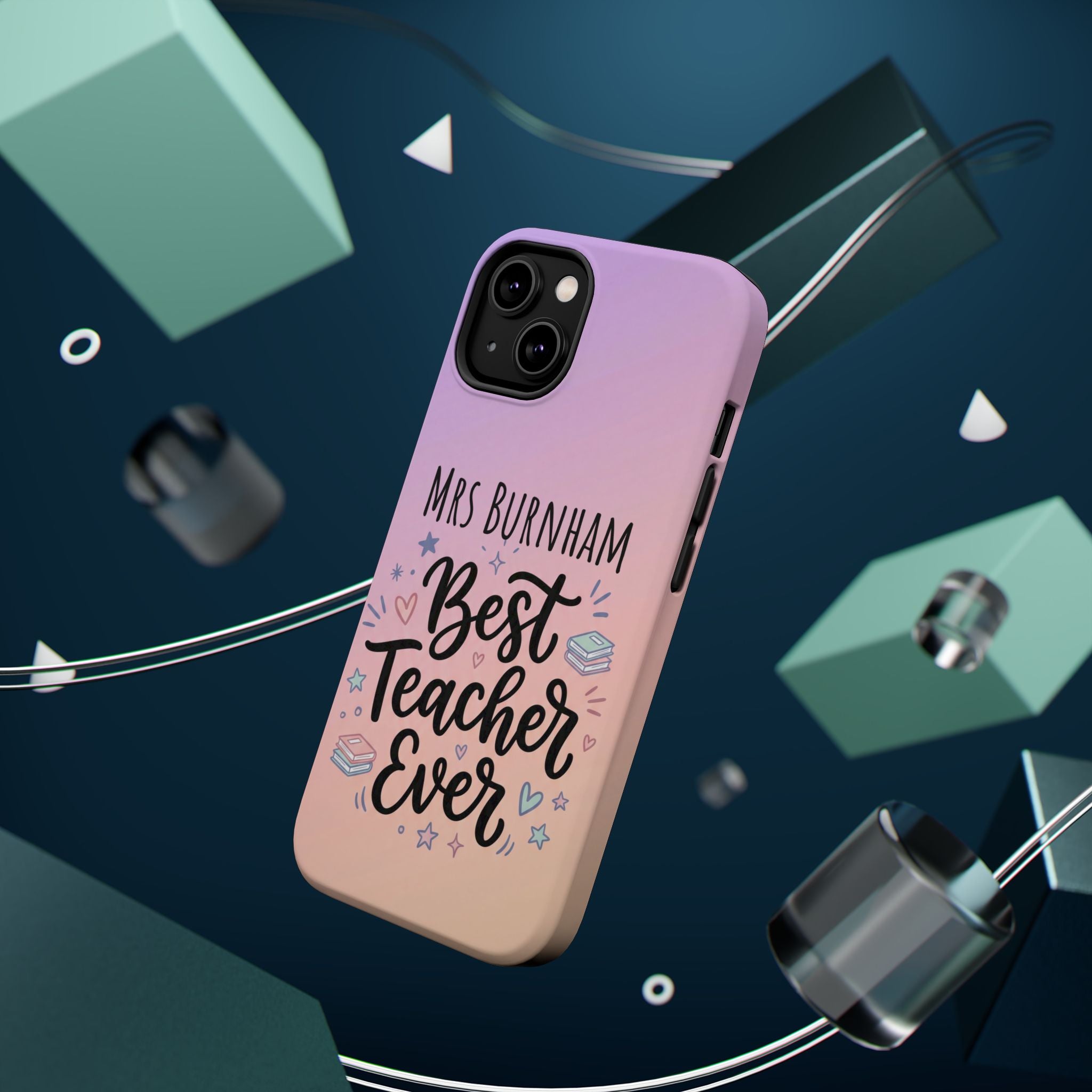 Best Teacher Ever Personalized Phone Case — Wireless Charging Cover
