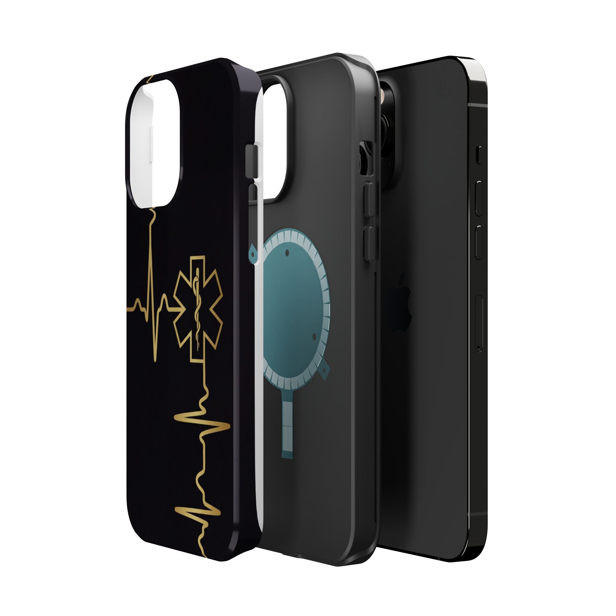 Paramedic/EMT Heartbeat Line Phone Case — Magnetic Wireless Charging Cover