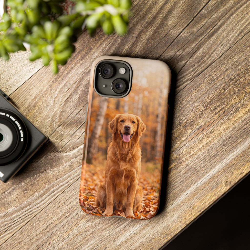 Golden Retriever Autumn Forest Phone Case | Happy Dog in Fall Foliage | Samsung & iPhone