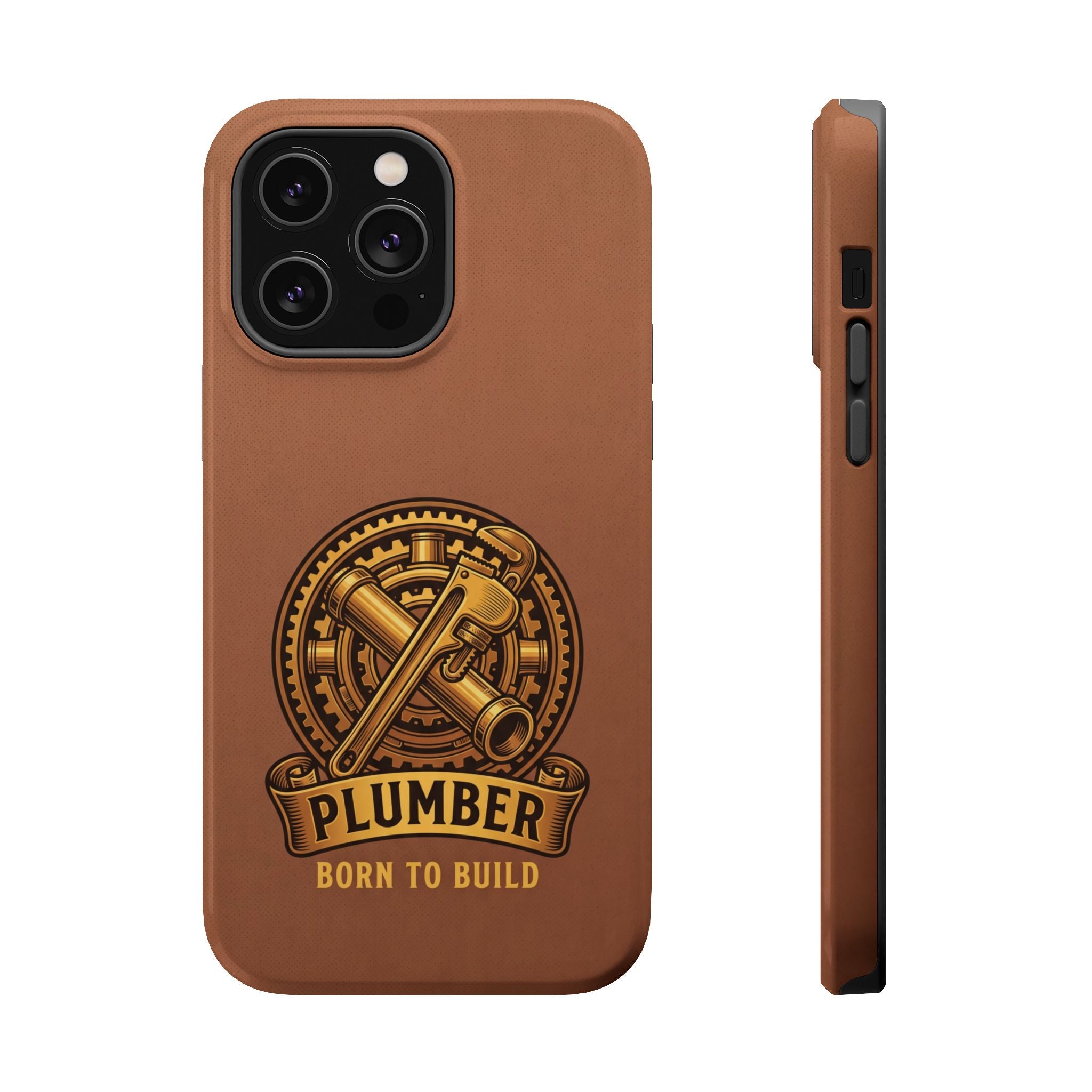 Plumber Born to Build Phone Case — Badge Wireless Charging Cover