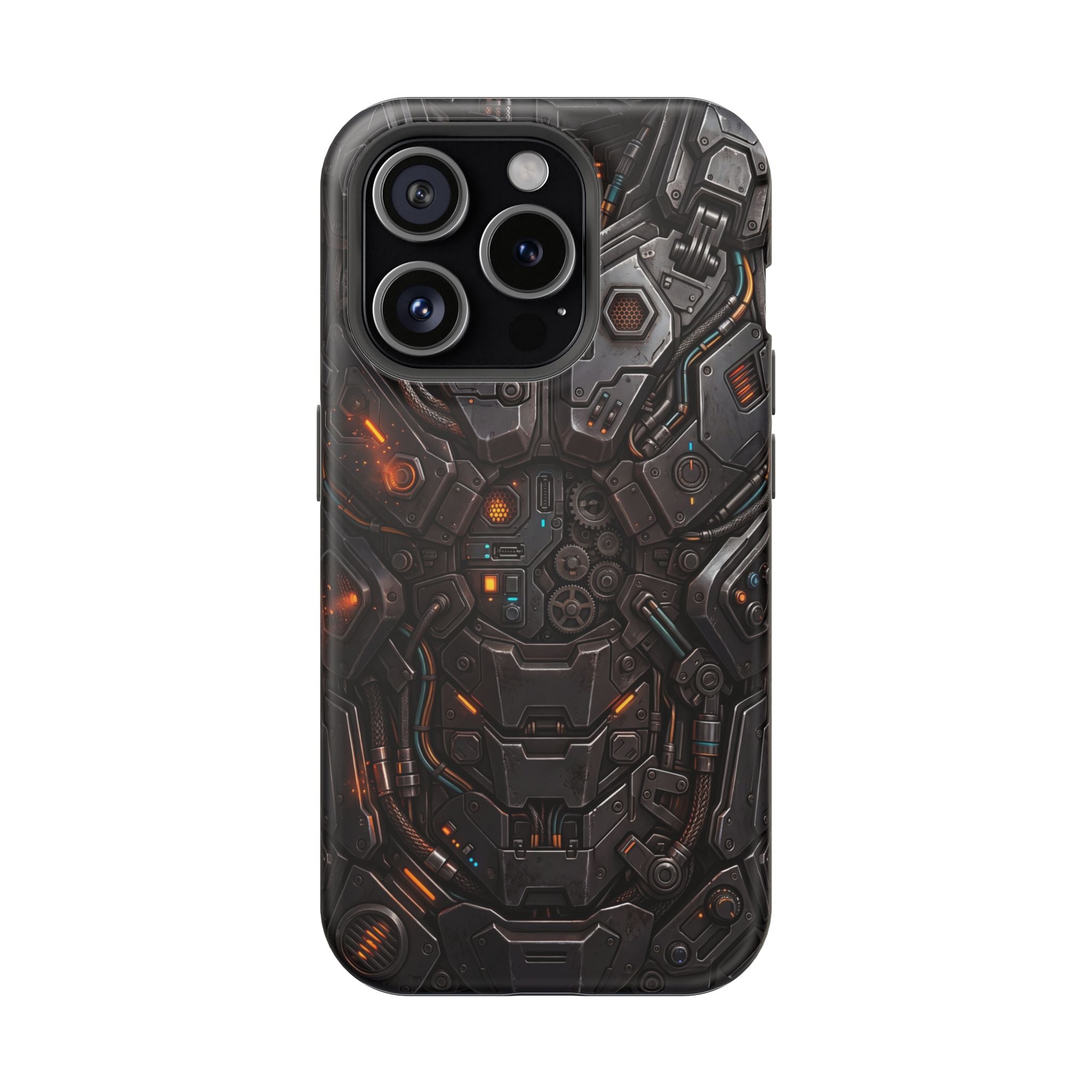 Mech Armor Phone Case — Industrial Circuit Wireless Charging Cover