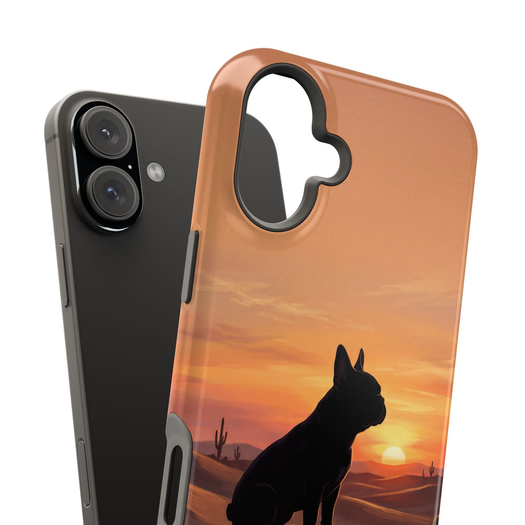 Personalized French Bulldog Desert Sunset Phone Case — Wireless Charging Cover