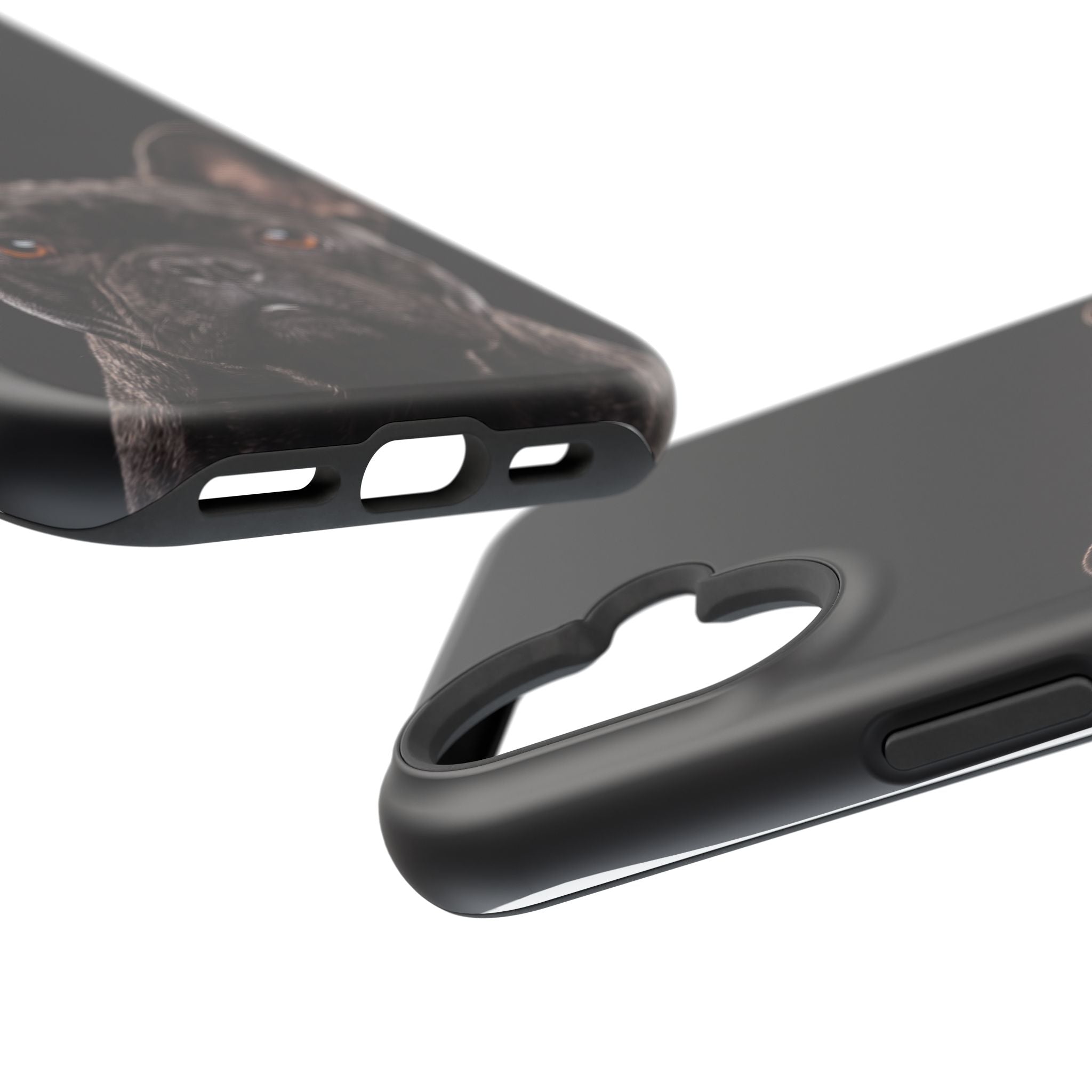 Black French Bulldog Phone Case — Impact-Resistant Wireless Charging Cover