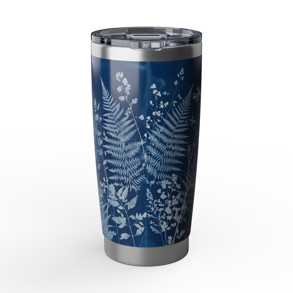 Horse Personalized Tumbler | Cyanotype Botanical Art — 20 oz Stainless Travel Mug