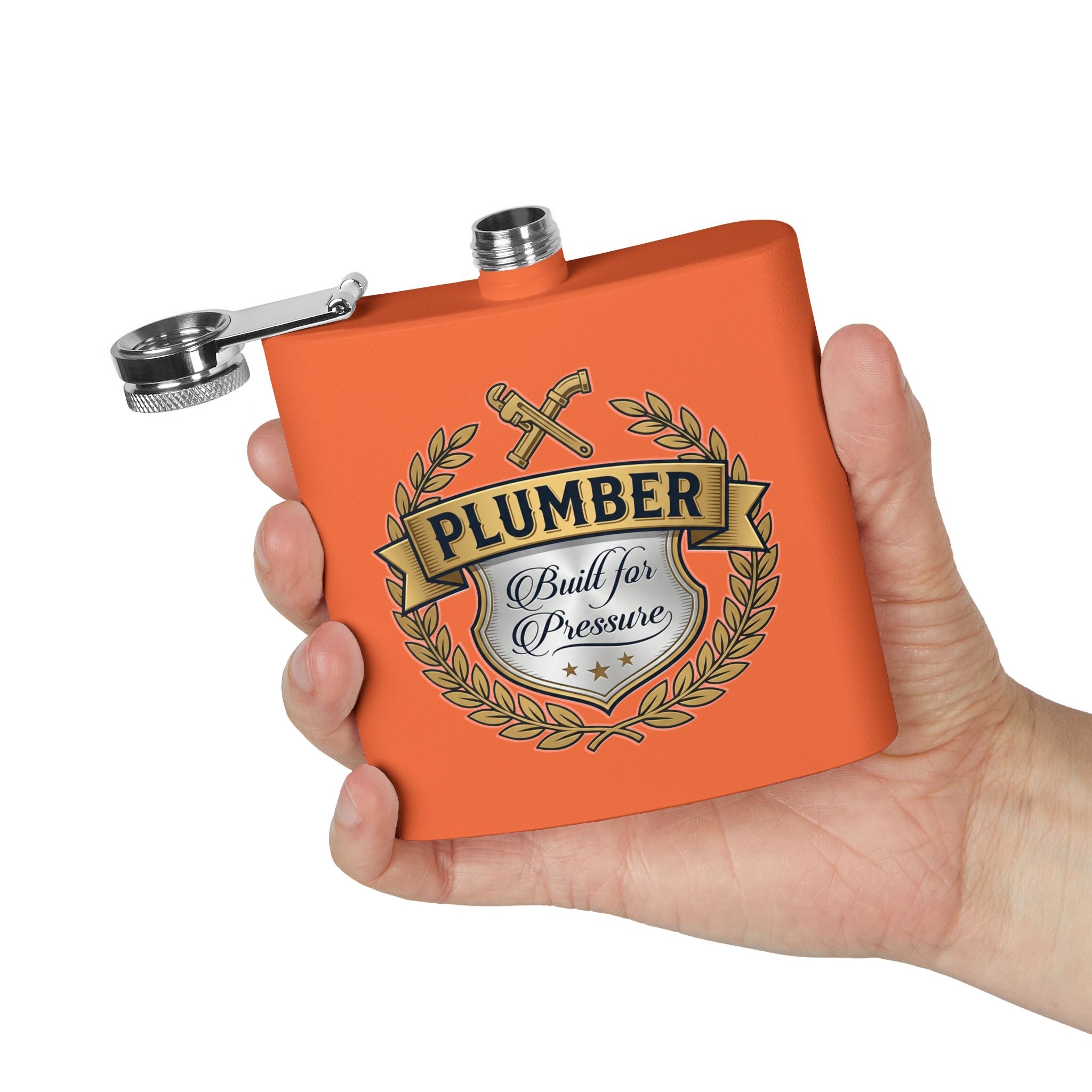 Flask — "Built for Pressure" 6oz Stainless Steel Hip Flask