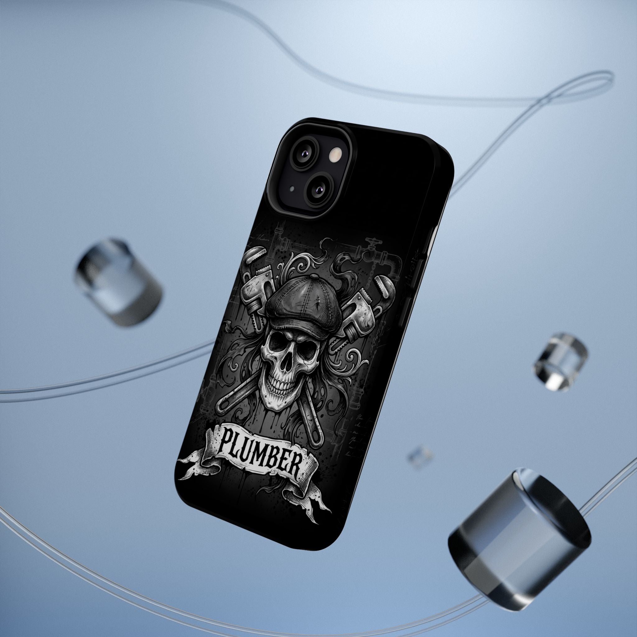 Skull & Wrenches Plumber Phone Case — Wireless Charging Cover