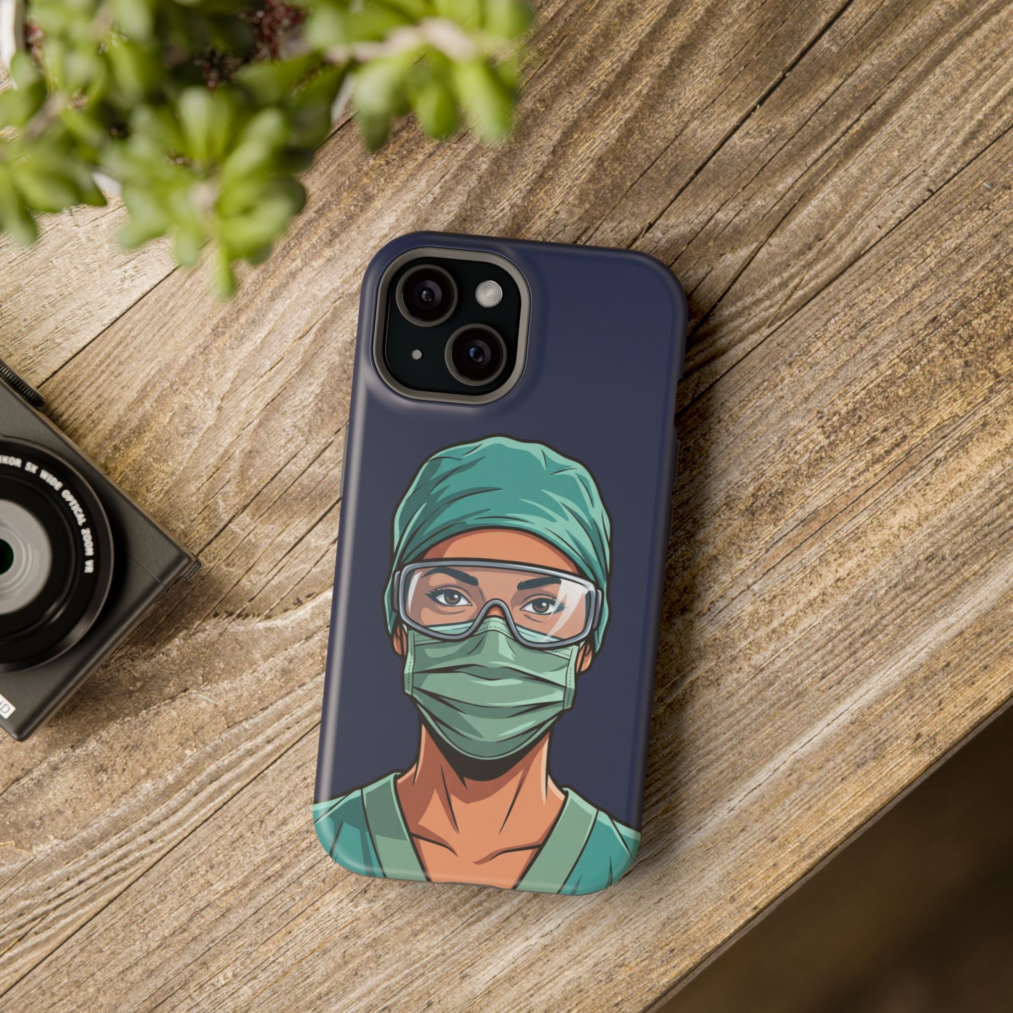 Bold Nurse Portrait Phone Case — Magnetic Wireless Charging Cover