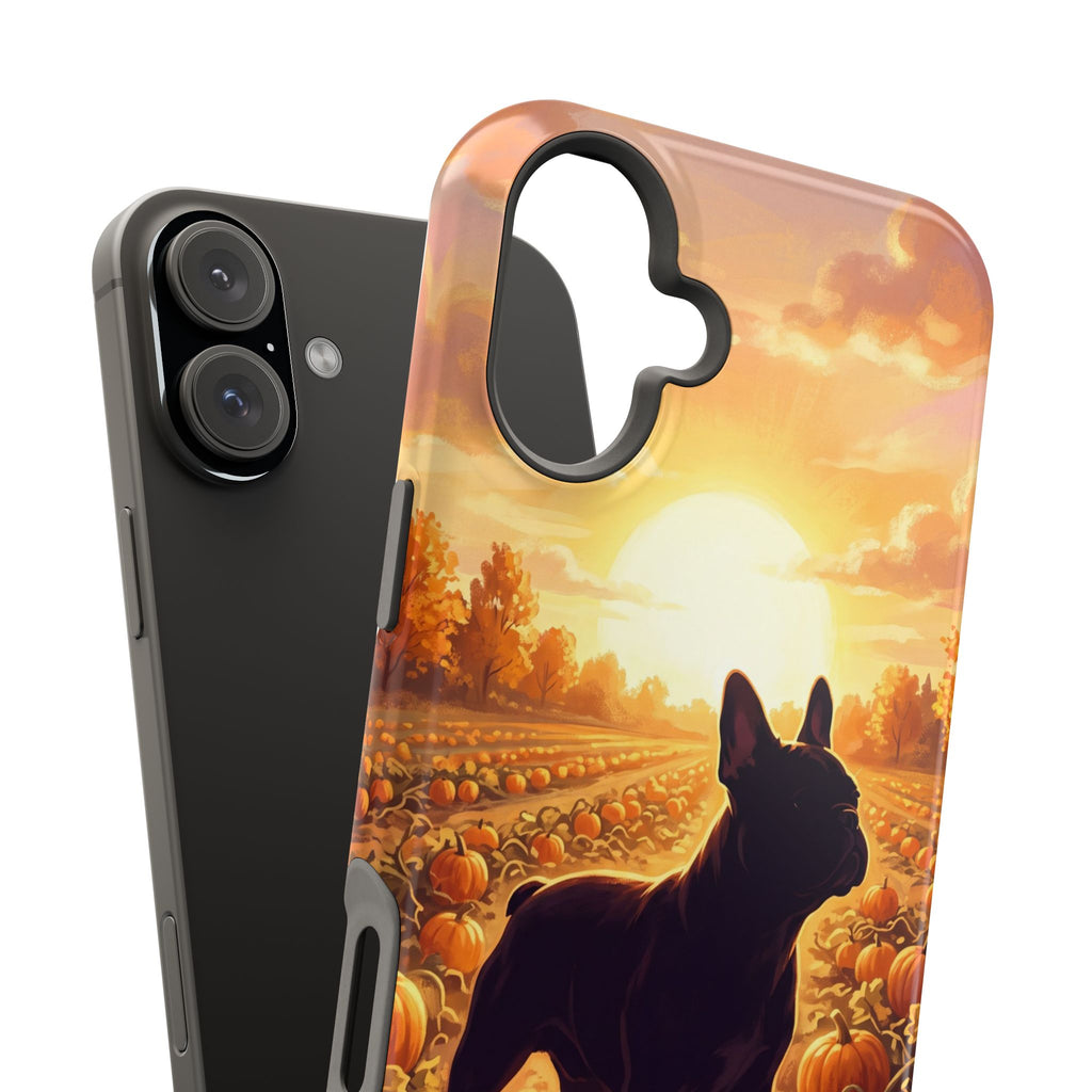 Personalized French Bulldog Pumpkin Patch Phone Case — Wireless Charging Cover
