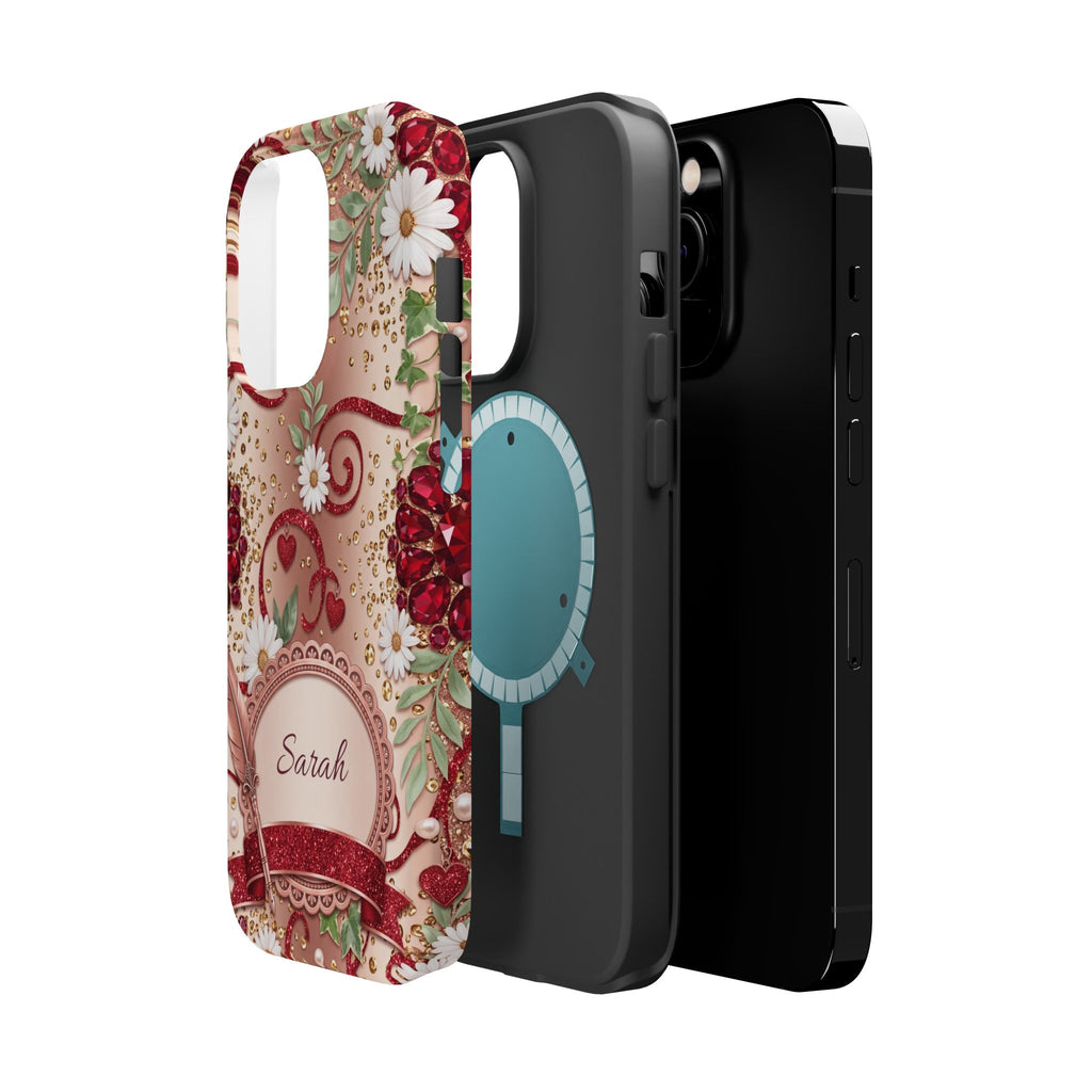 Personalized Vintage Floral Teacher Phone Case — Wireless Charging Cover
