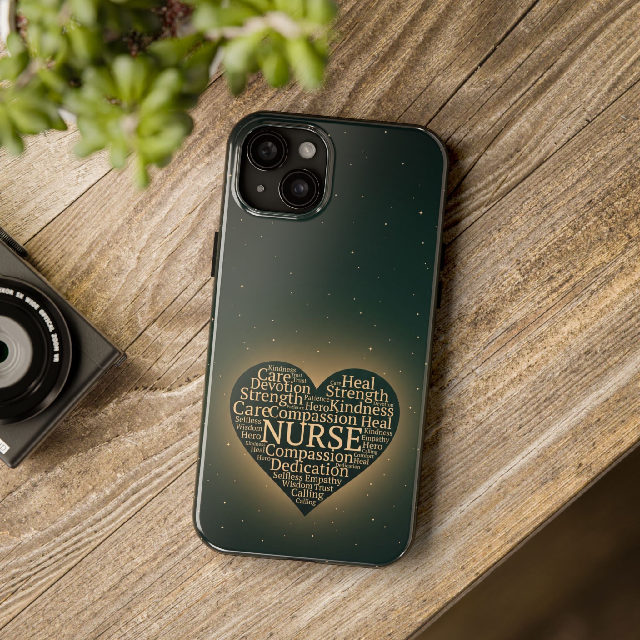Nurse Heart Tough Phone Case — Inspirational Word Cloud Tribute - iphone and Samsung Galaxy series