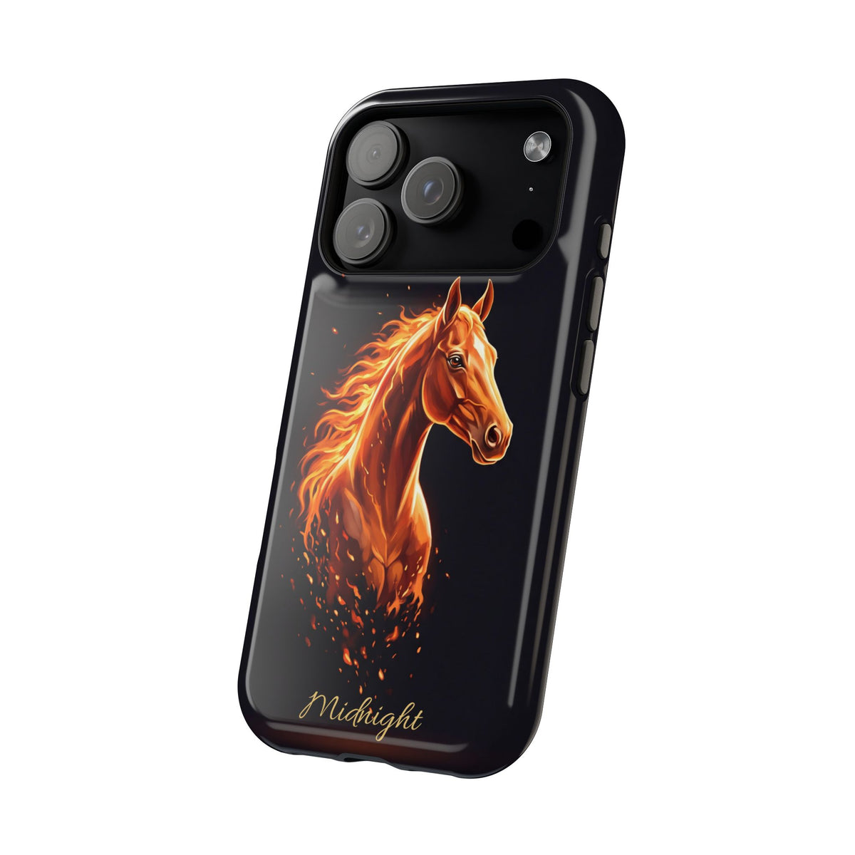 Personalized Fire & Ember Horse Phone Case — Tough Magnetic Case with Wireless Charging