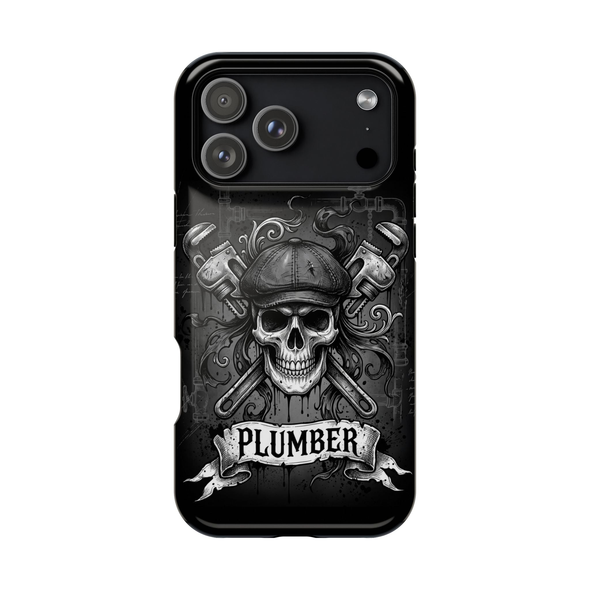 Skull & Wrenches Plumber Phone Case — Wireless Charging Cover