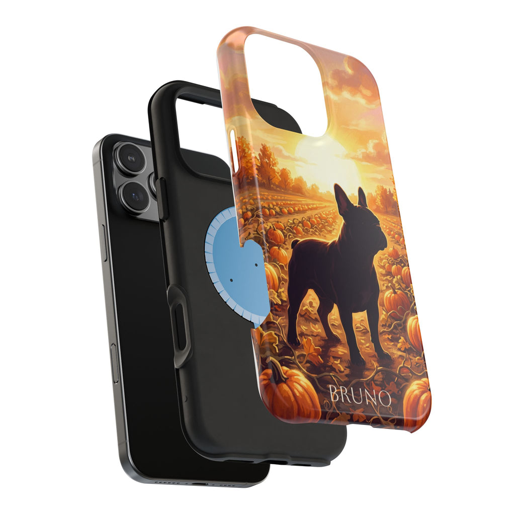 Personalized French Bulldog Pumpkin Patch Phone Case — Wireless Charging Cover